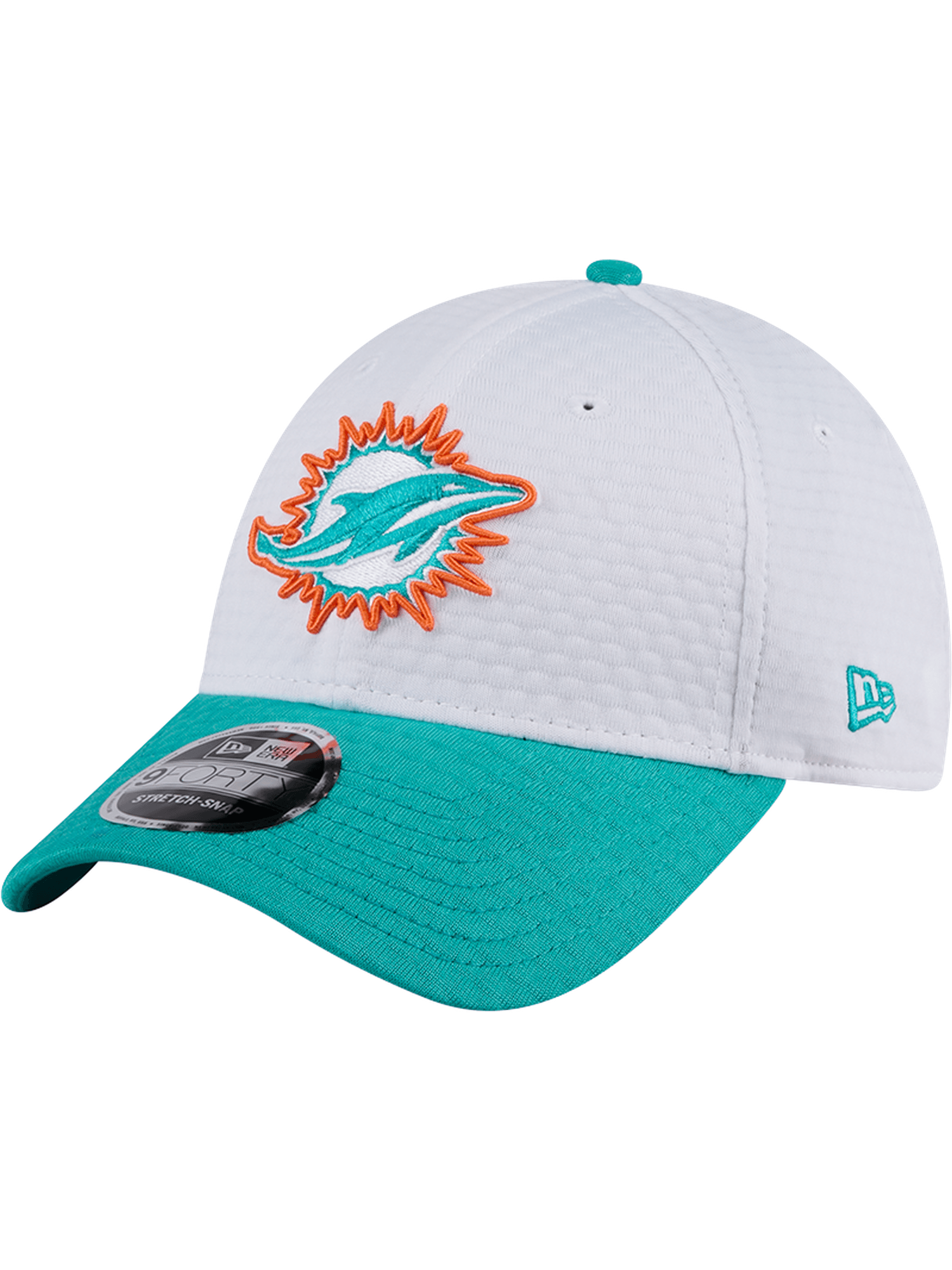 Miami Dolphins New Era NFL 24 Training 9FORTY Stretch-Snapback Hat - White