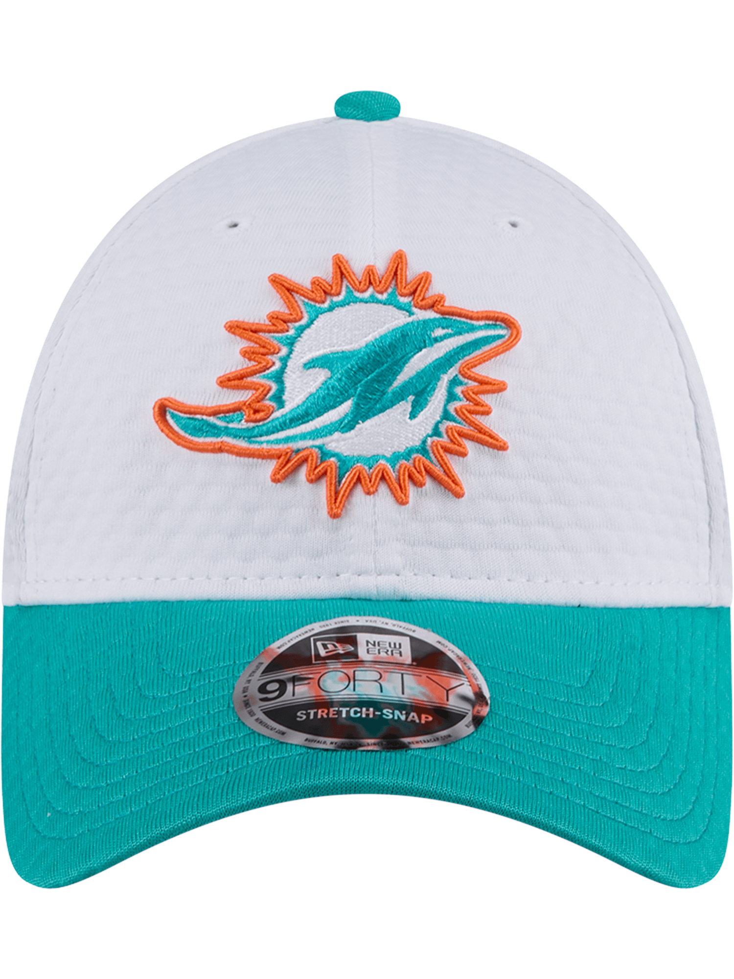 Miami Dolphins New Era NFL 24 Training 9FORTY Stretch-Snapback Hat - White