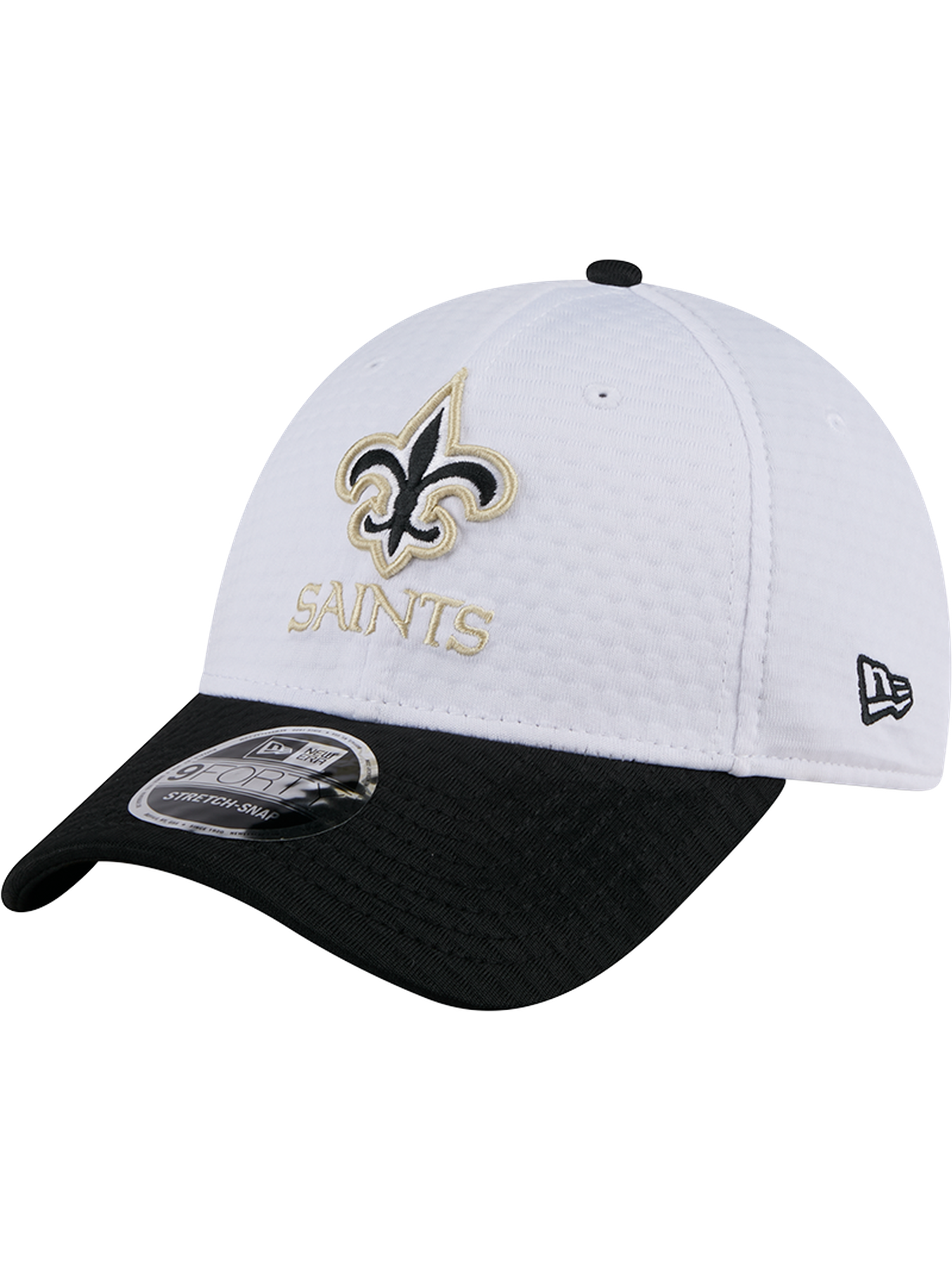 New Orleans Saints New Era NFL 24 Training 9FORTY Stretch-Snapback Hat - White