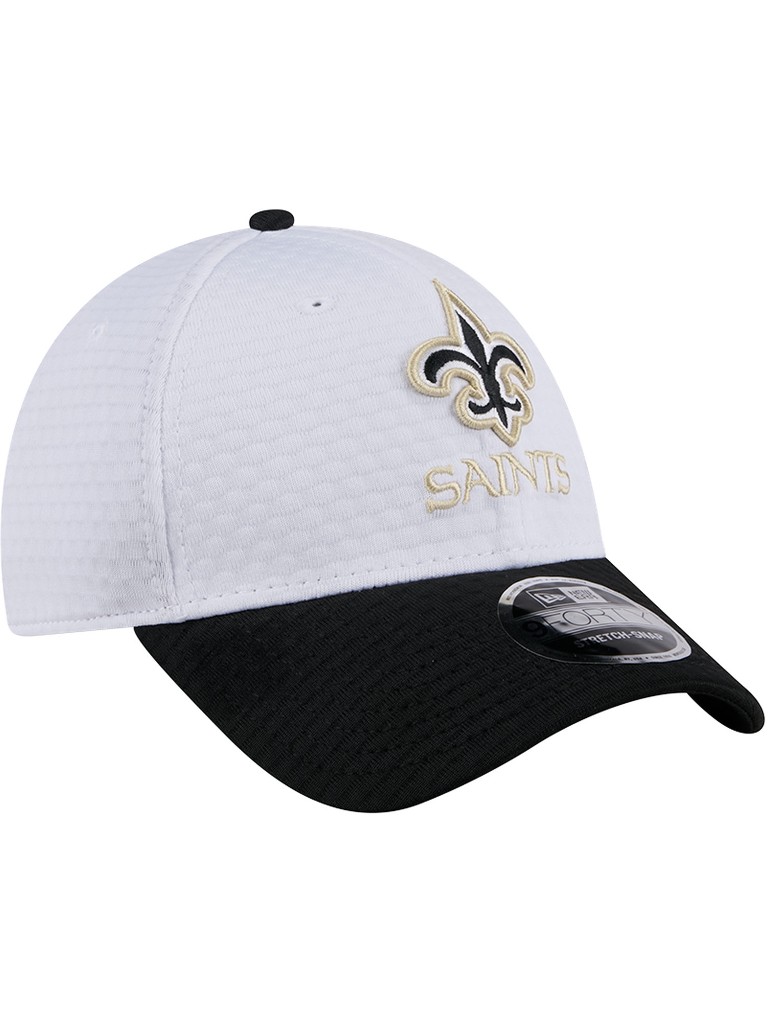 New Orleans Saints New Era NFL 24 Training 9FORTY Stretch-Snapback Hat - White