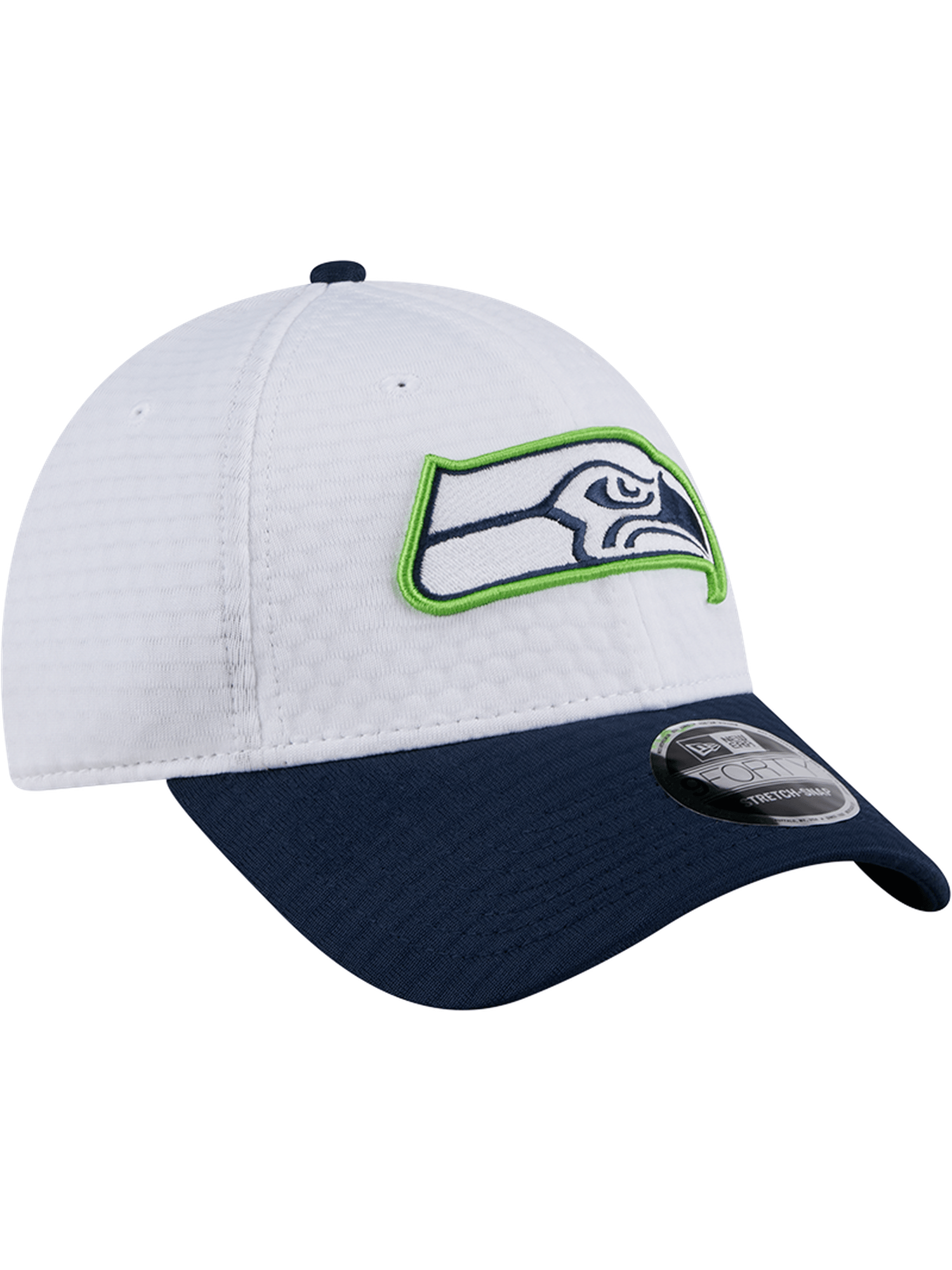 Seattle Seahawks New Era NFL 24 Training 9FORTY Stretch-Snapback Hat - White