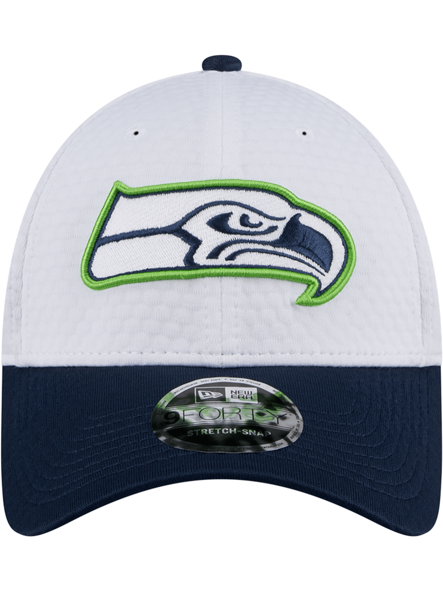 Seattle Seahawks New Era NFL 24 Training 9FORTY Stretch-Snapback Hat - White