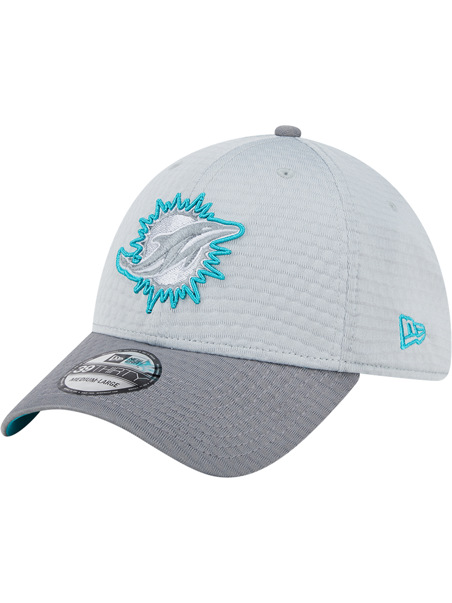 Miami Dolphins New Era NFL 24 Training 39THIRTY Stretch-Fit Hat - Grey