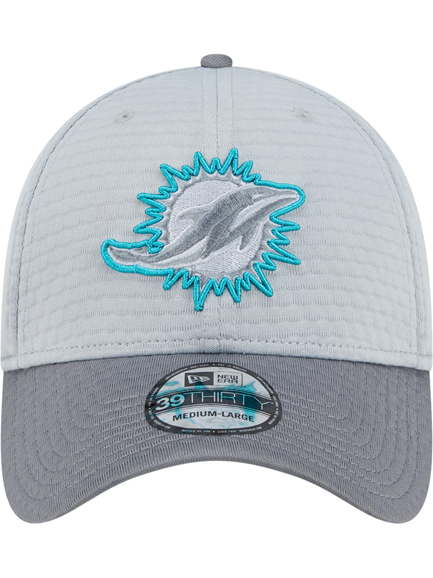 Miami Dolphins New Era NFL 24 Training 39THIRTY Stretch-Fit Hat - Grey