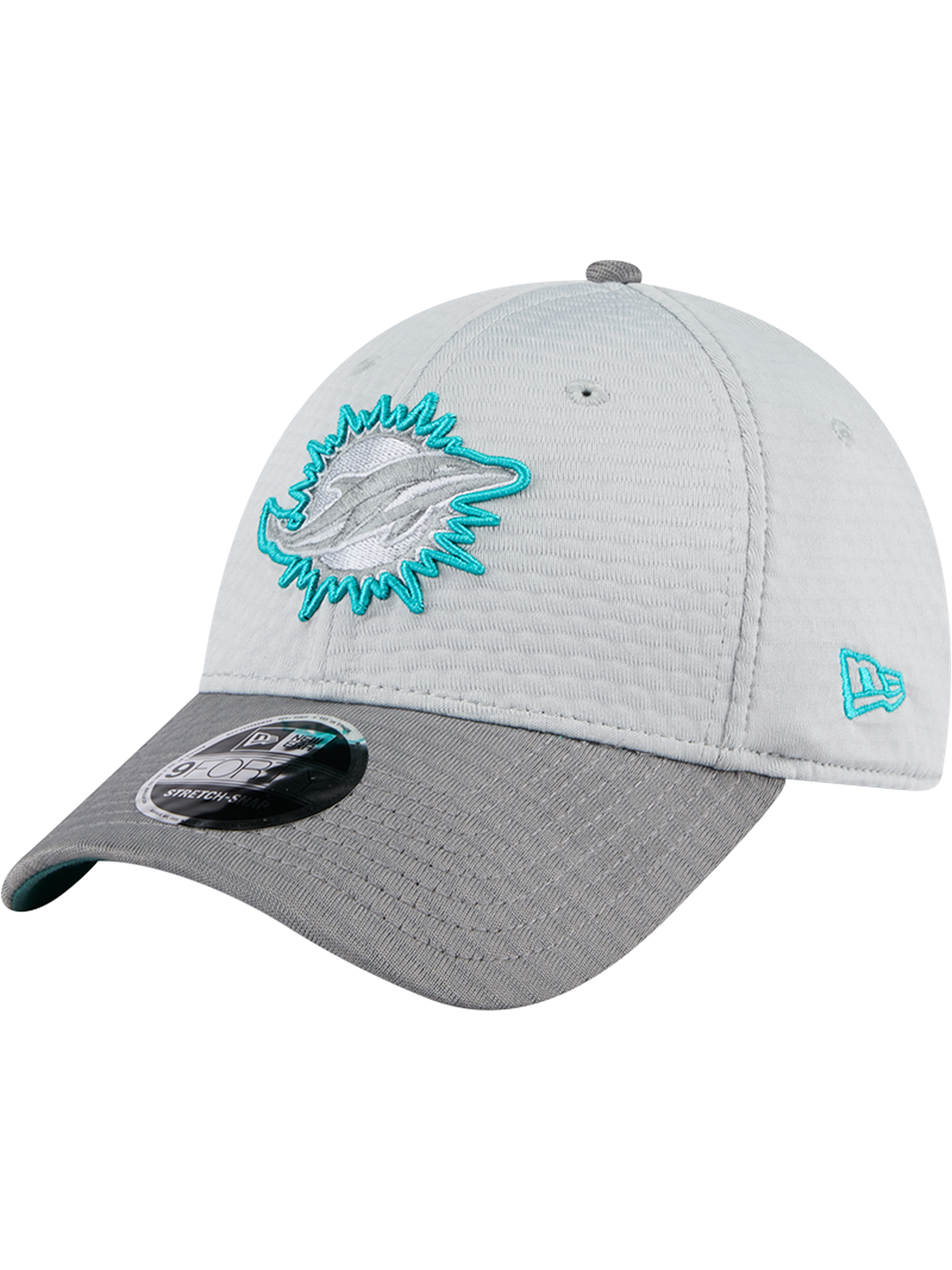 Miami Dolphins New Era NFL 24 Training 9FORTY Stretch-Snapback Hat - Grey