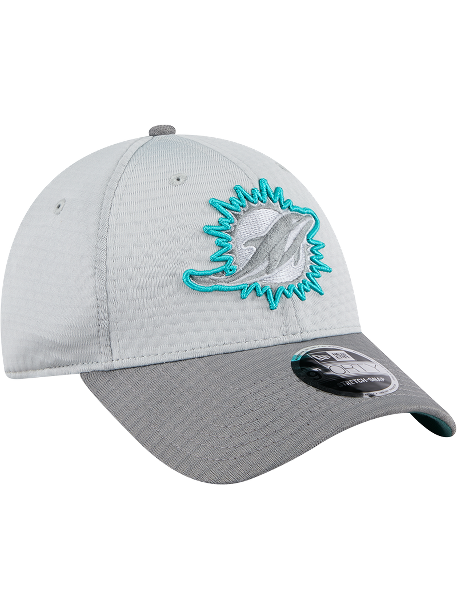 Miami Dolphins New Era NFL 24 Training 9FORTY Stretch-Snapback Hat - Grey