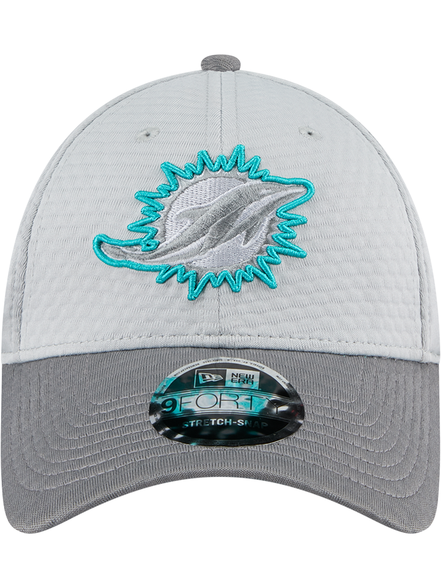 Miami Dolphins New Era NFL 24 Training 9FORTY Stretch-Snapback Hat - Grey