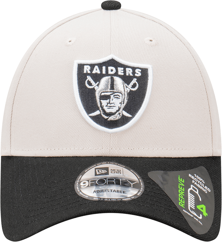 Youths Las Vegas Raiders New Era NFL Team 2 Tone Repreve 9FORTY Strapback Hat - Stone