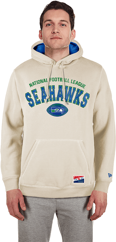 Seattle Seahawks New Era NFL 24 Sideline Historic Hoodie Jumper - Stone