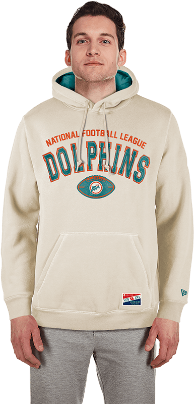 Miami Dolphins New Era NFL 24 Sideline Historic Hoodie Jumper - Stone