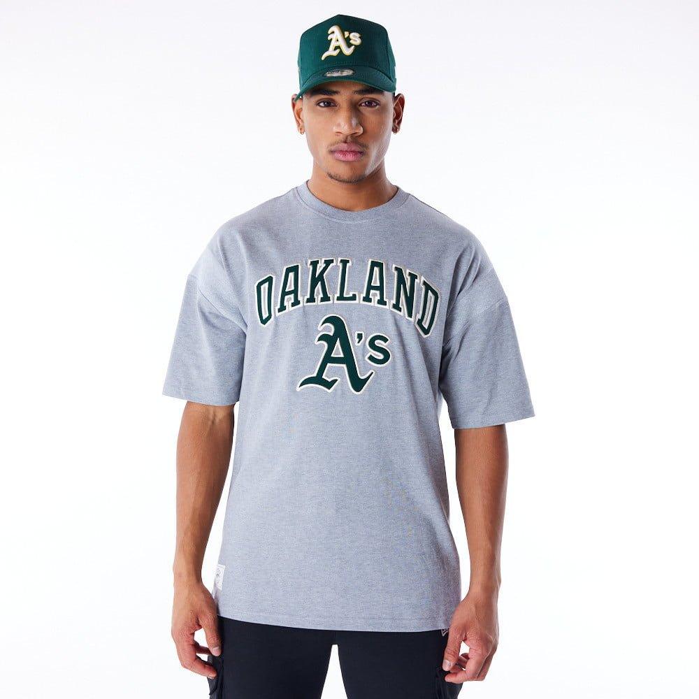 Oakland Athletics New Era MLB Rib Infill Oversized T-Shirt - Grey