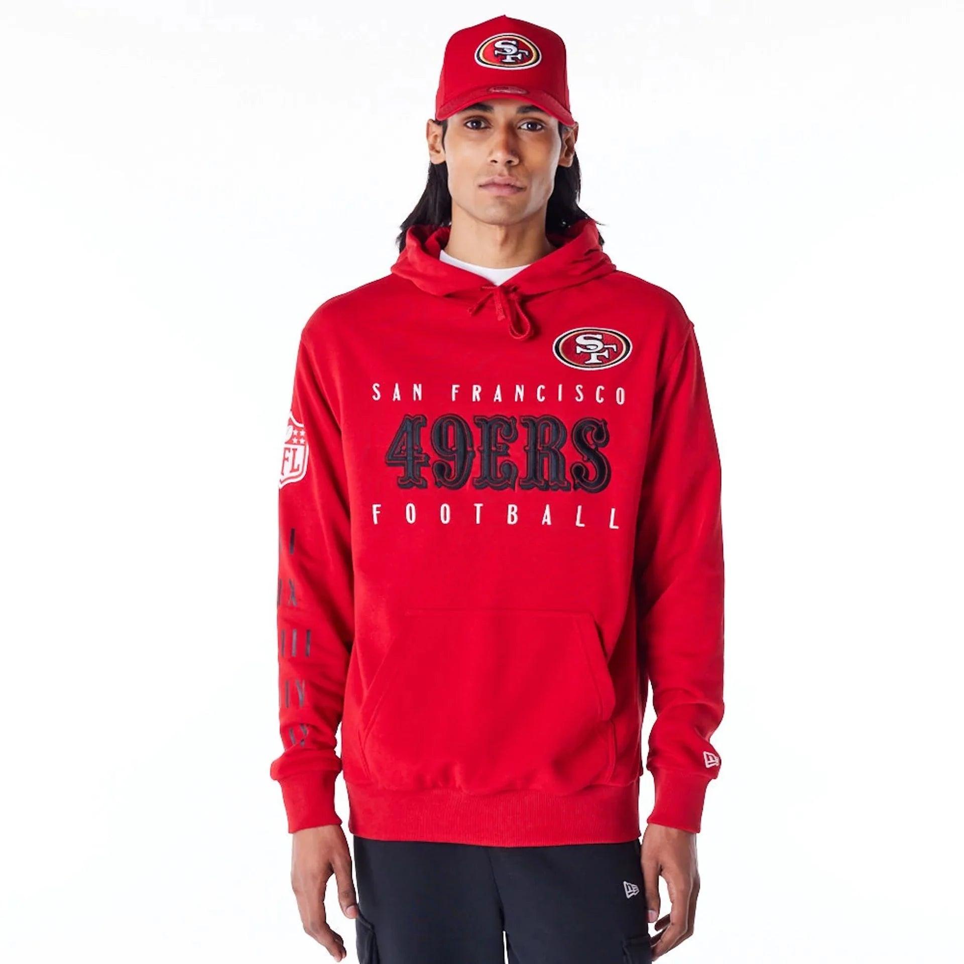 San Francisco 49ers New Era NFL Patched Oversized Hoodie Jumper - Red