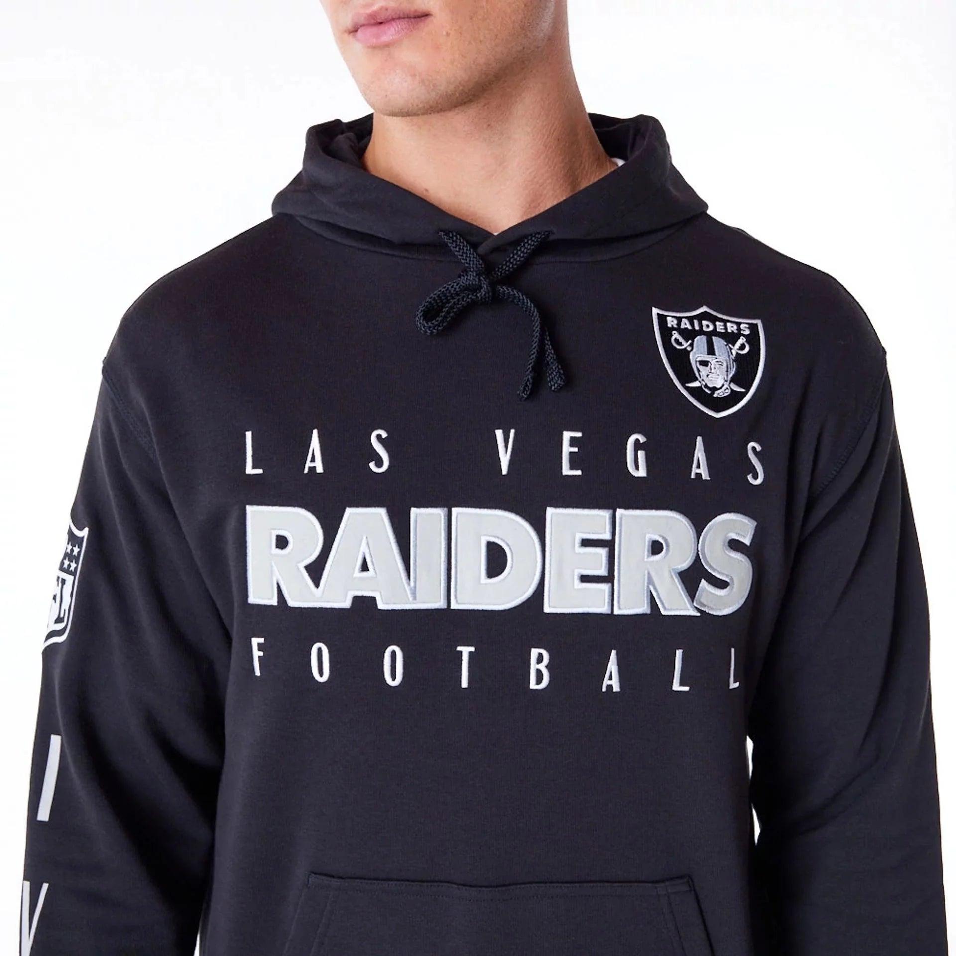 Las Vegas Raiders New Era NFL Patched Oversized Hoodie Jumper - Black