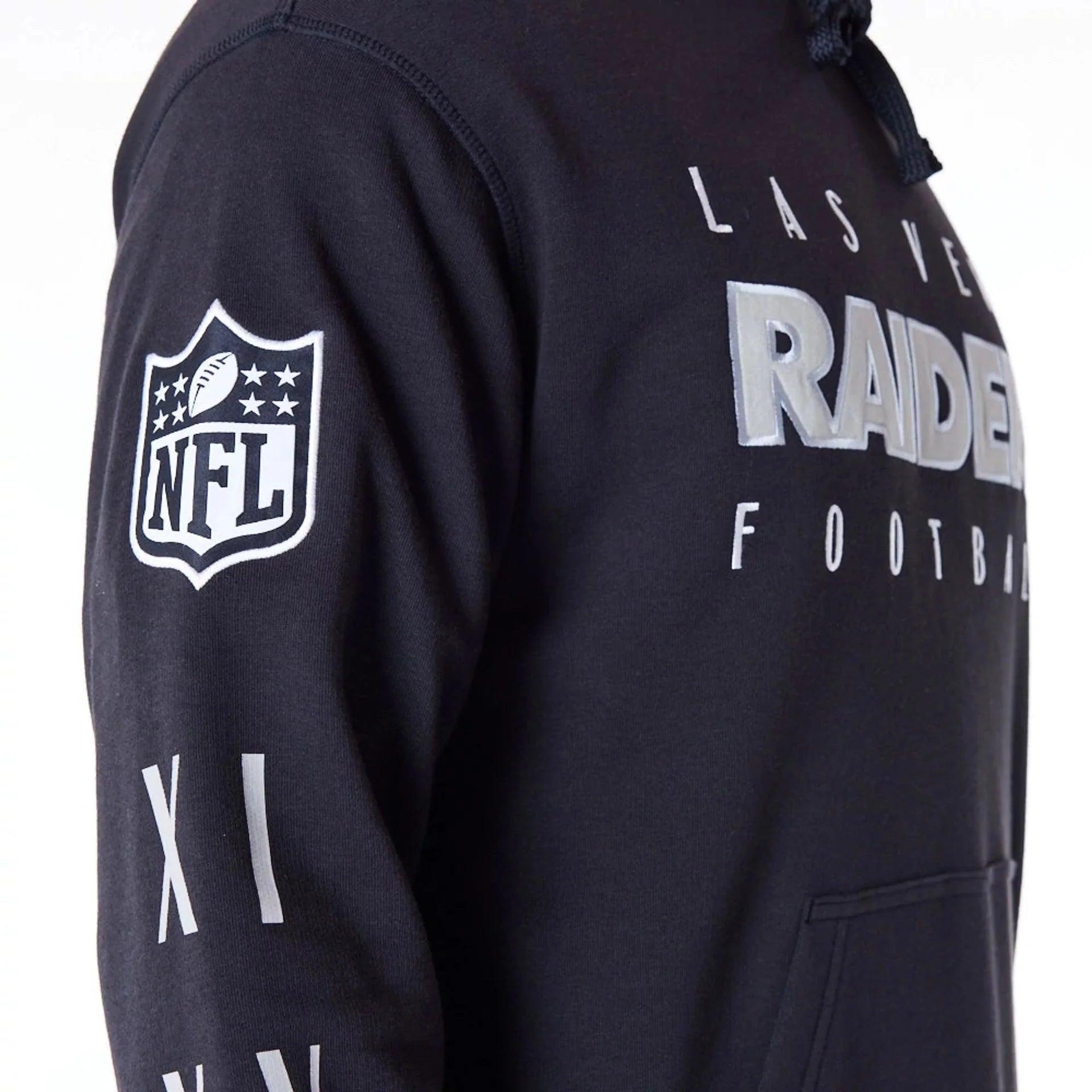 Las Vegas Raiders New Era NFL Patched Oversized Hoodie Jumper - Black