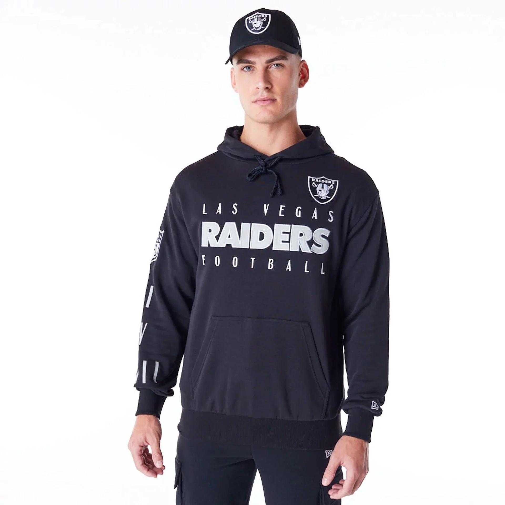 Las Vegas Raiders New Era NFL Patched Oversized Hoodie Jumper - Black