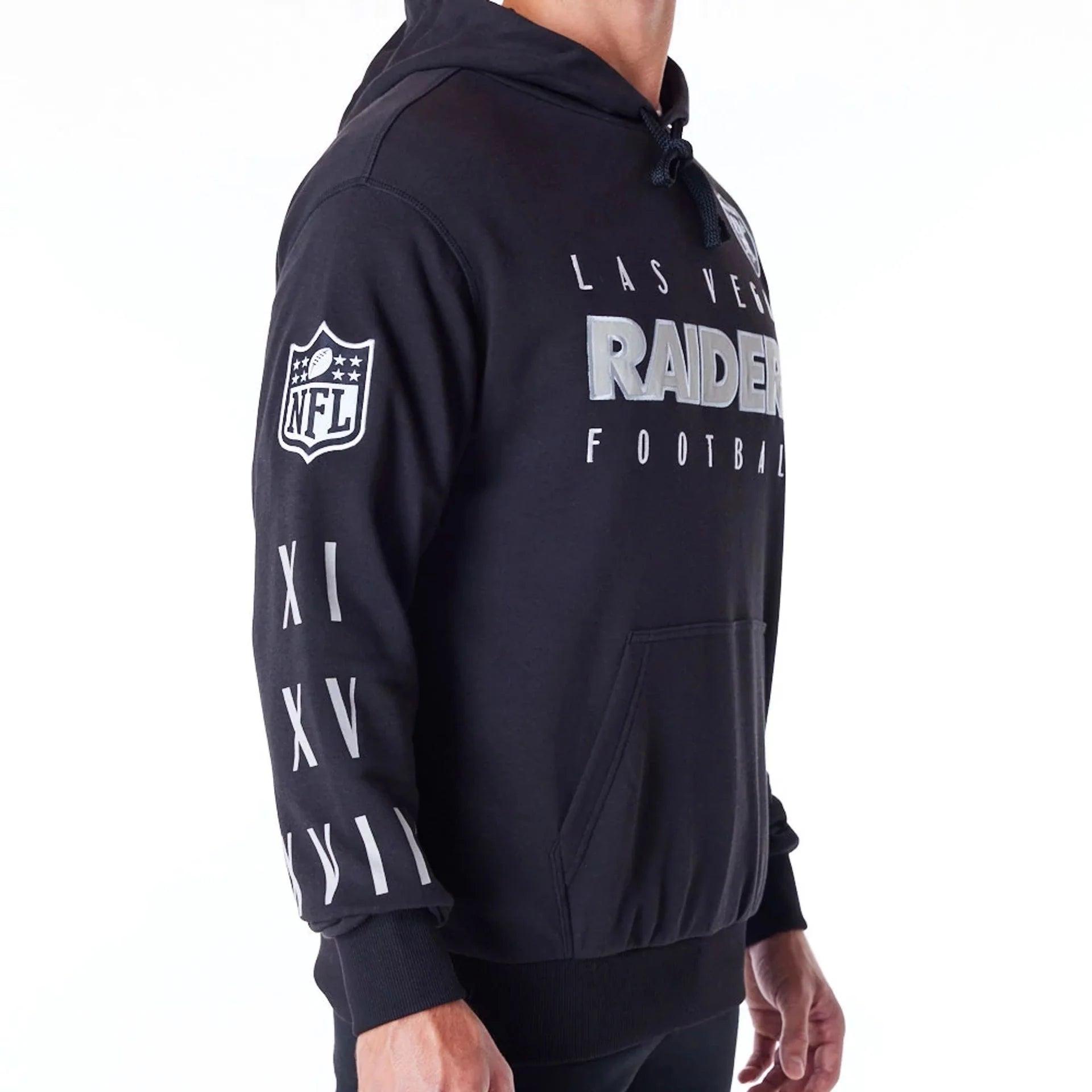 Las Vegas Raiders New Era NFL Patched Oversized Hoodie Jumper - Black