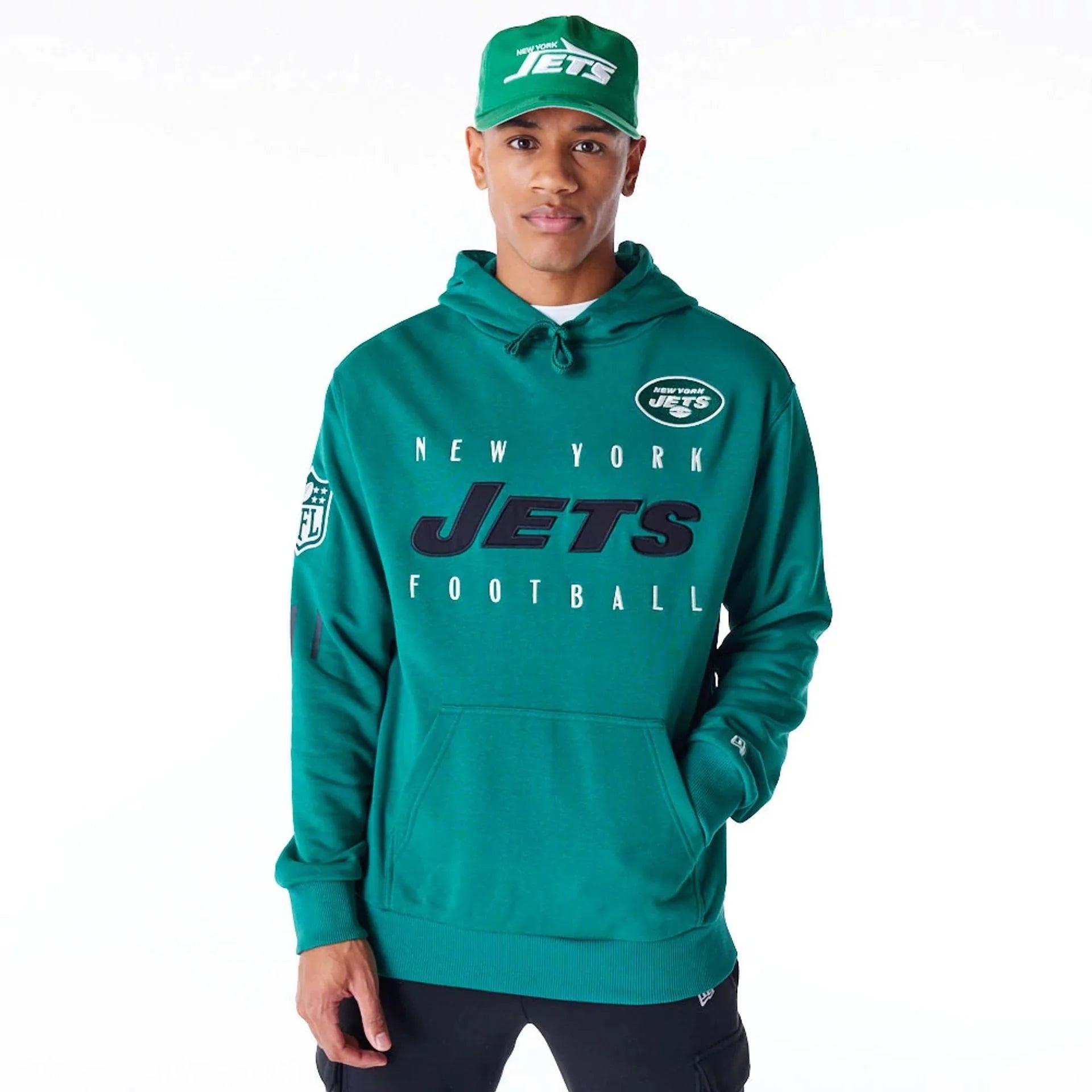 New York Jets New Era NFL Patched Oversized Hoodie Jumper - Green