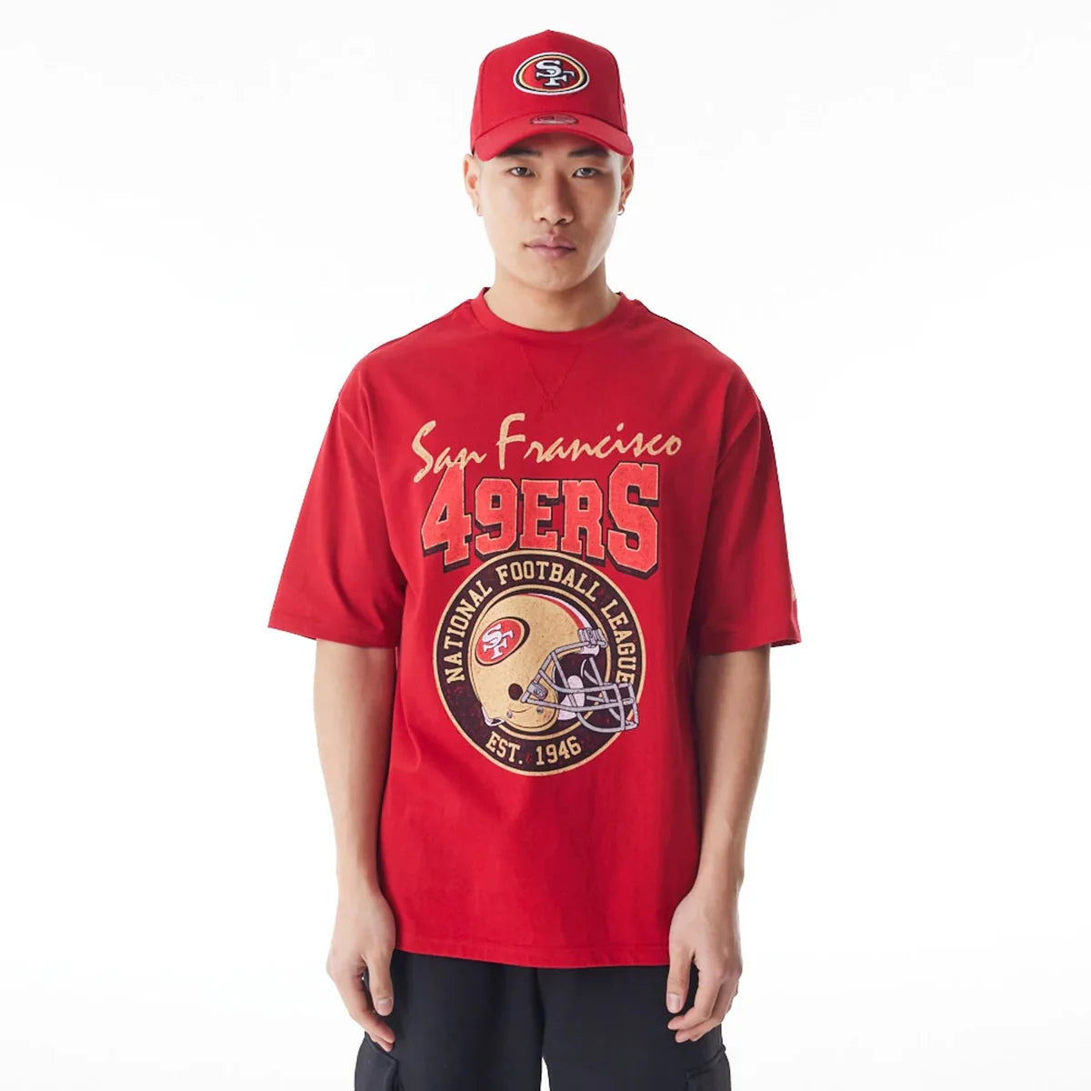 San Francisco 49ers New Era NFL Helmet T-Shirt - Red