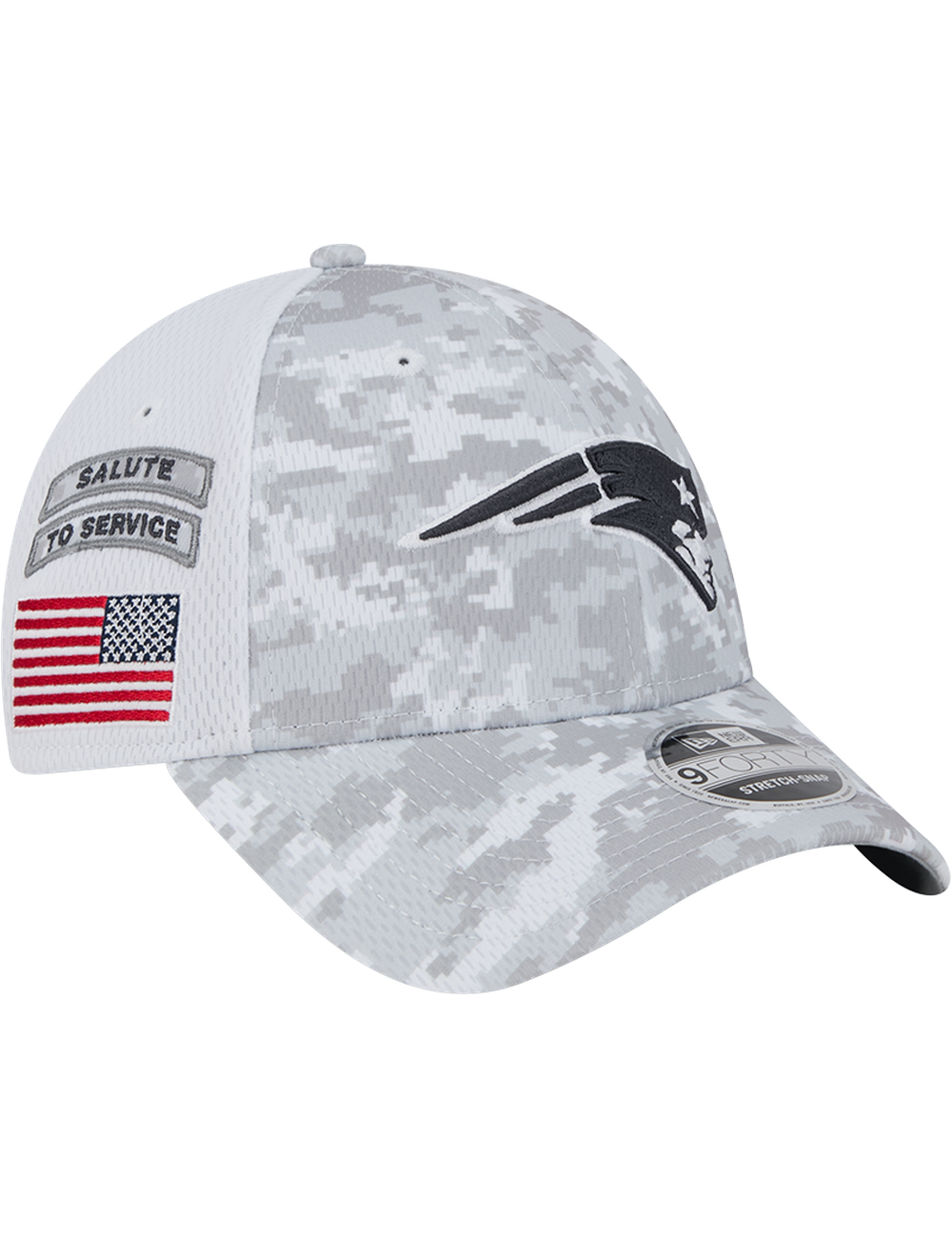 New England Patriots New Era NFL 24 Salute To Service 9FORTY Stretch-Snapback Hat