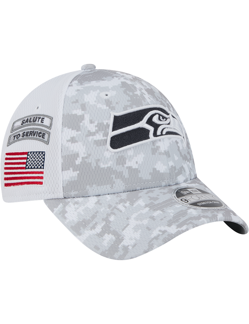 Seattle Seahawks New Era NFL 24 Salute To Service 9FORTY Stretch-Snapback Hat