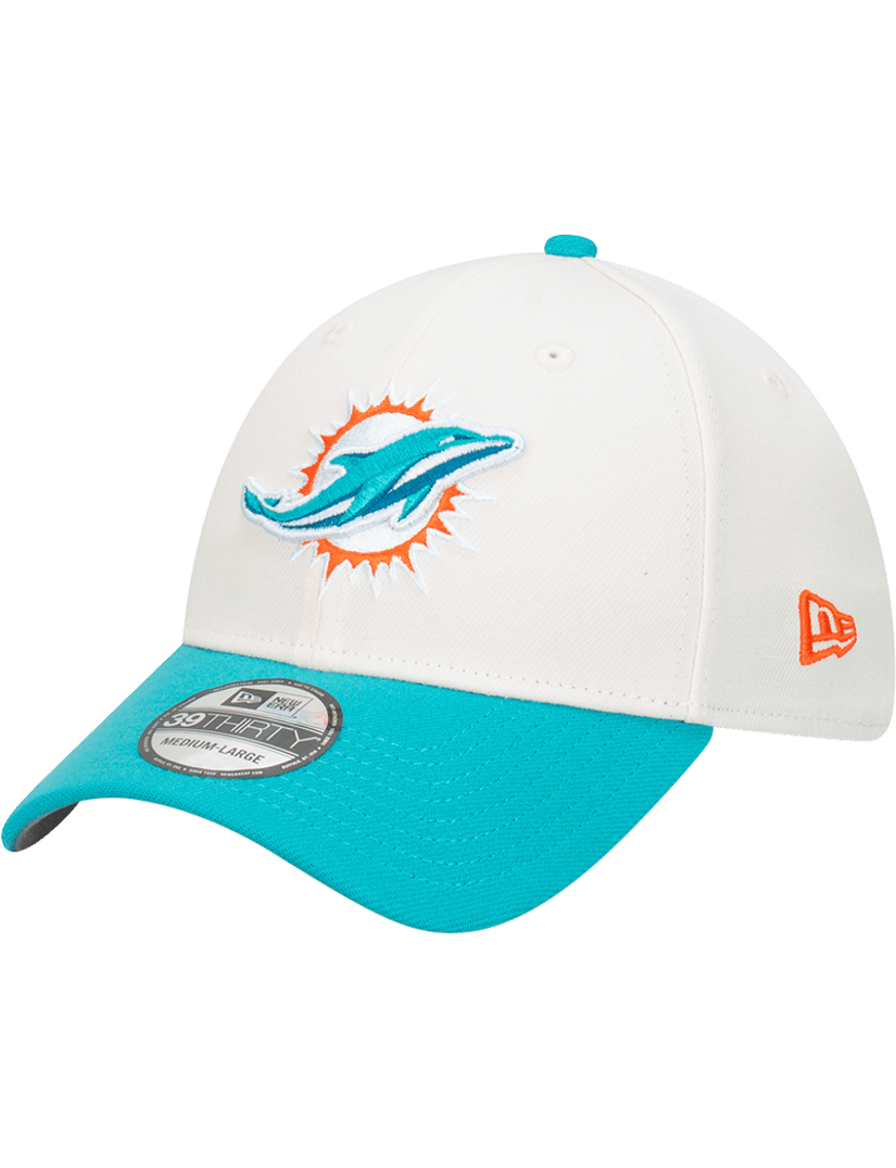 Miami Dolphins New Era NFL Team 2T 39THIRTY Stretch-Fit Hat - Chrome