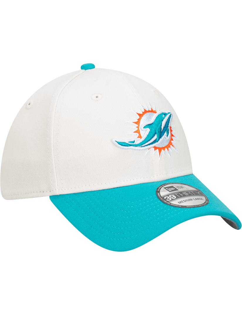 Miami Dolphins New Era NFL Team 2T 39THIRTY Stretch-Fit Hat - Chrome