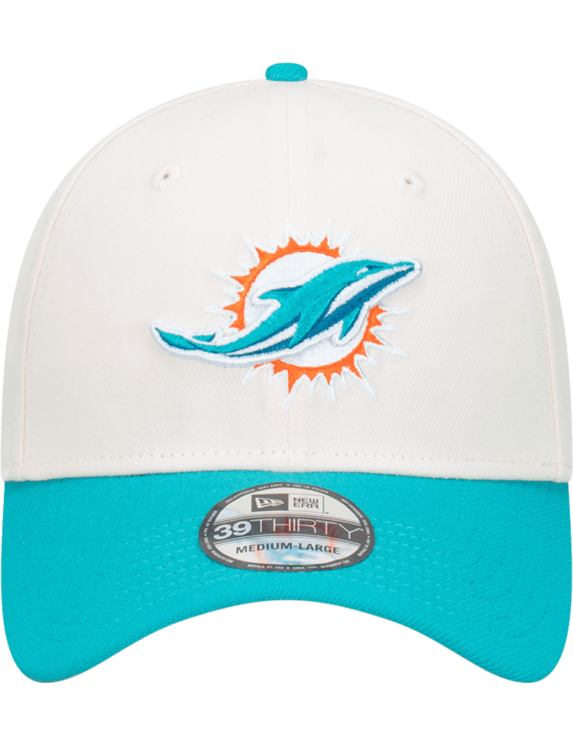 Miami Dolphins New Era NFL Team 2T 39THIRTY Stretch-Fit Hat - Chrome