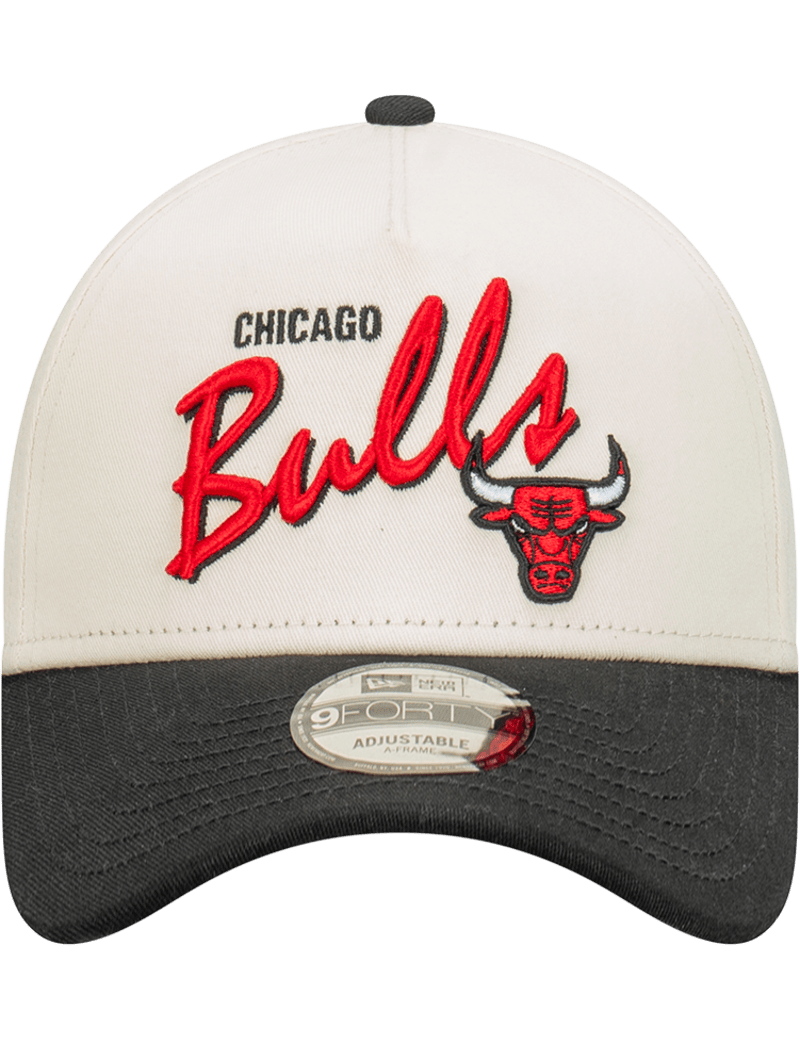 Chicago Bulls New Era NBA Script 9FORTY A-Frame Snapback Hat - Stone