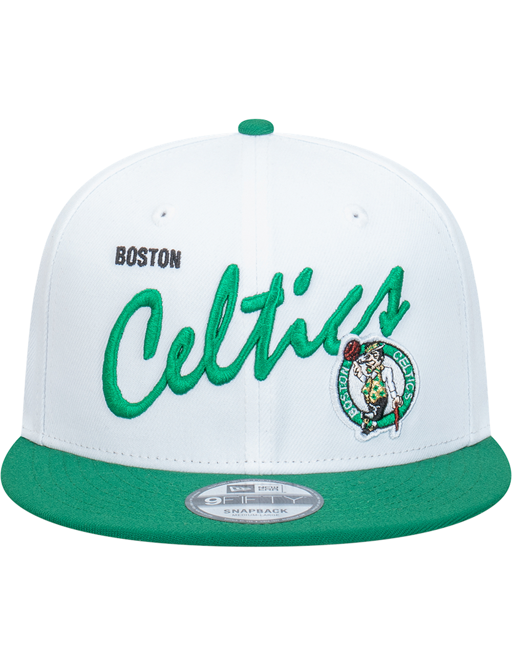 Boston Celtics New Era NBA Vintage Script 9FIFTY Snapback Hat - White