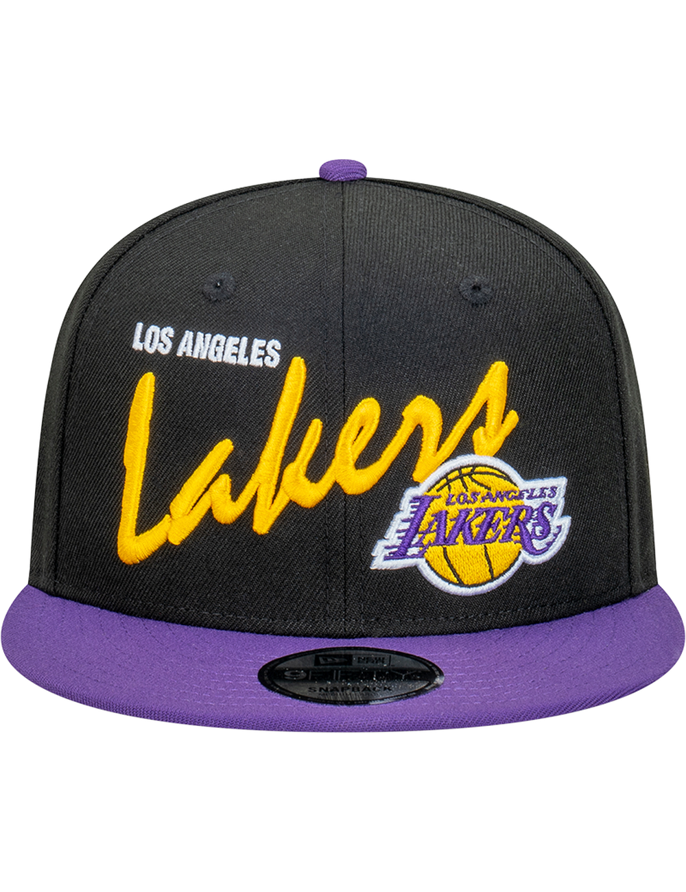 Los Angeles Lakers New Era NBA Vintage Script 9FIFTY Snapback Hat - Black