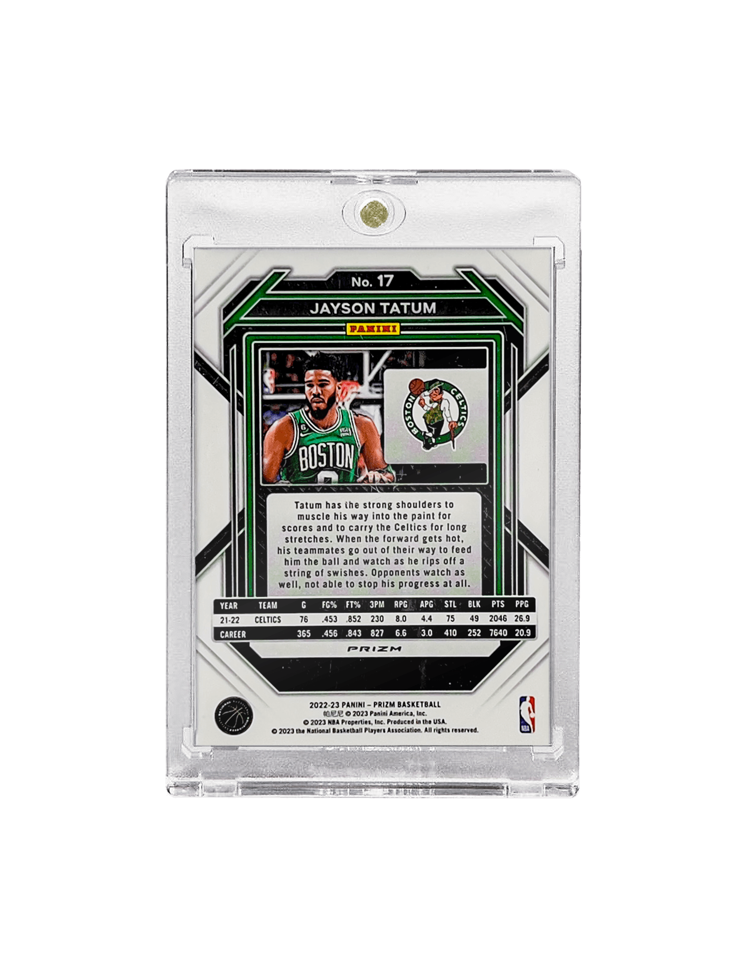 Jayson Tatum Boston Celtics Panini NBA 22-23 Prizm Silver 17 Card