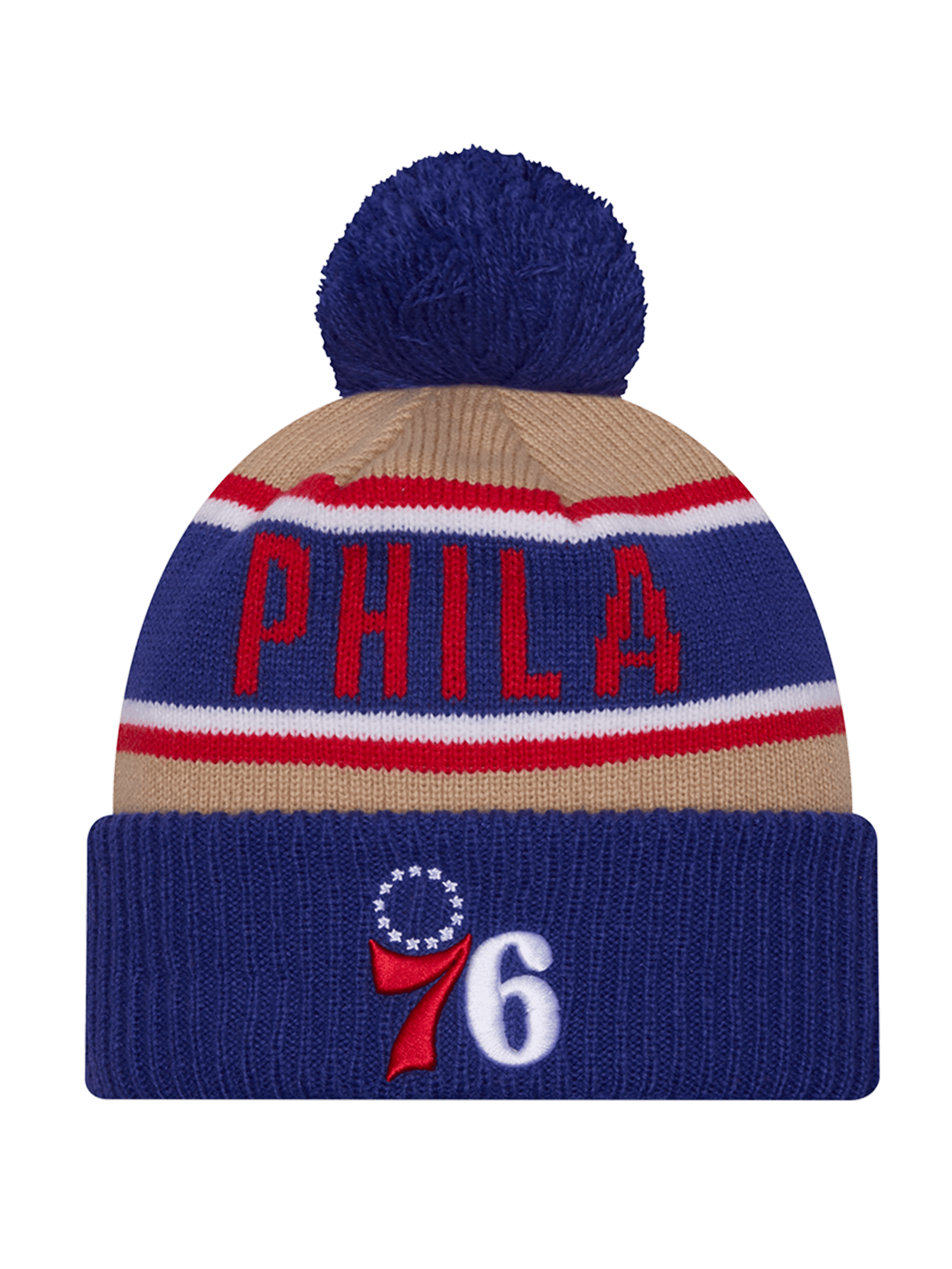 Philadelphia 76ers New Era NBA 24 Draft Knit Beanie - Tan