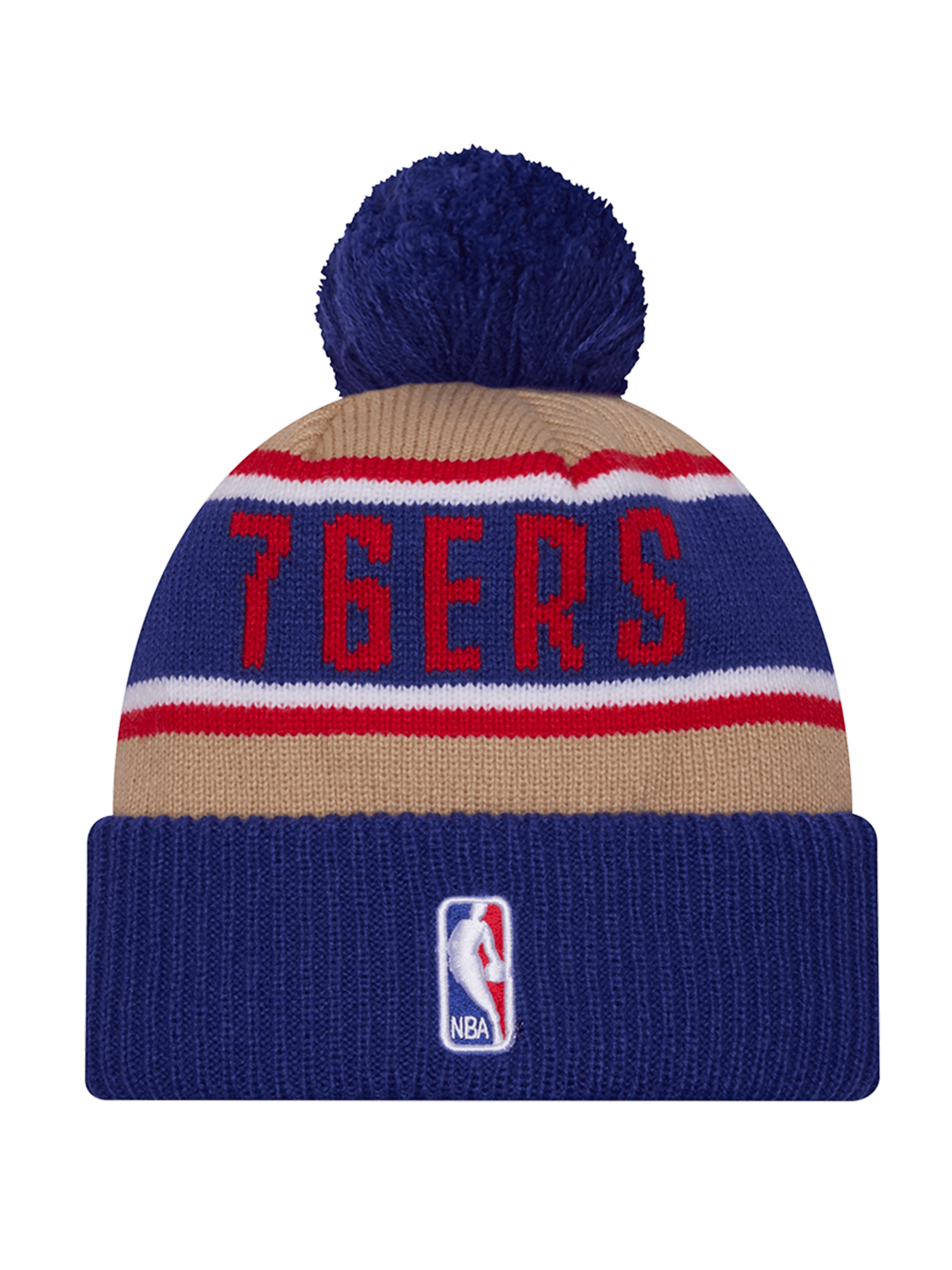 Philadelphia 76ers New Era NBA 24 Draft Knit Beanie - Tan