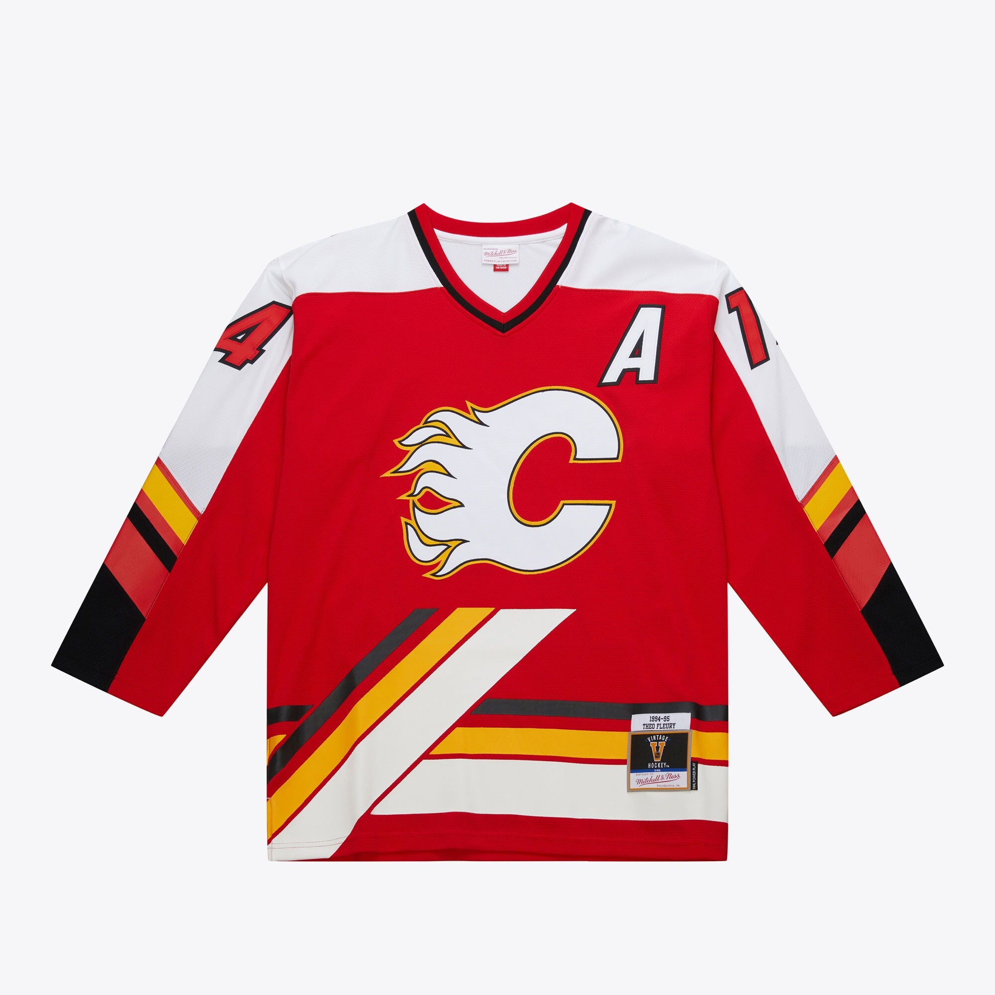 Theoren Fleury Calgary Flames Mitchell & Ness NHL 94/95 Power Play Jersey