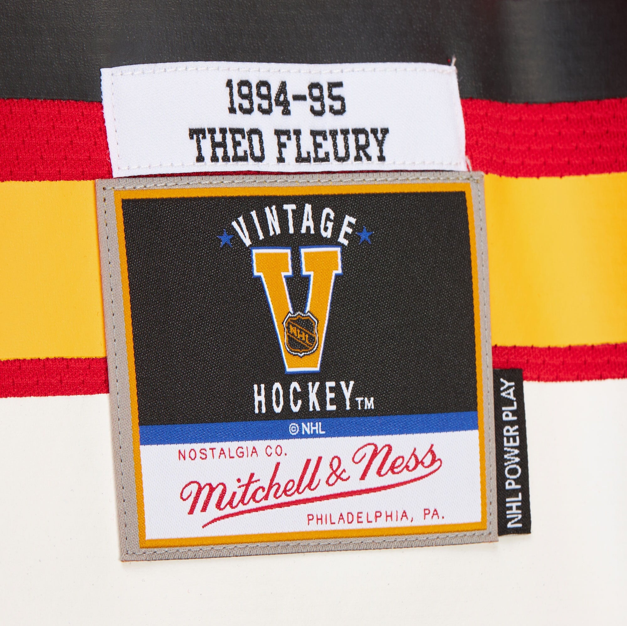 Theoren Fleury Calgary Flames Mitchell & Ness NHL 94/95 Power Play Jersey