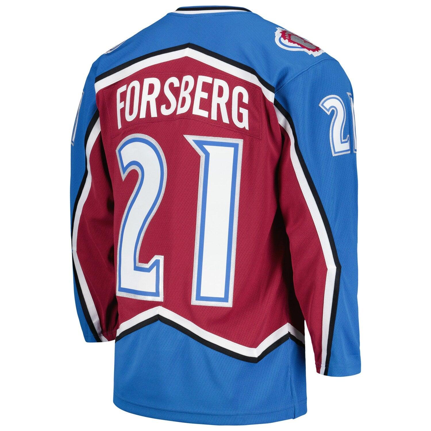 Peter Forsberg Colorado Avalanche Mitchell & Ness NHL 95-96 Blue Line Jersey - Burgundy