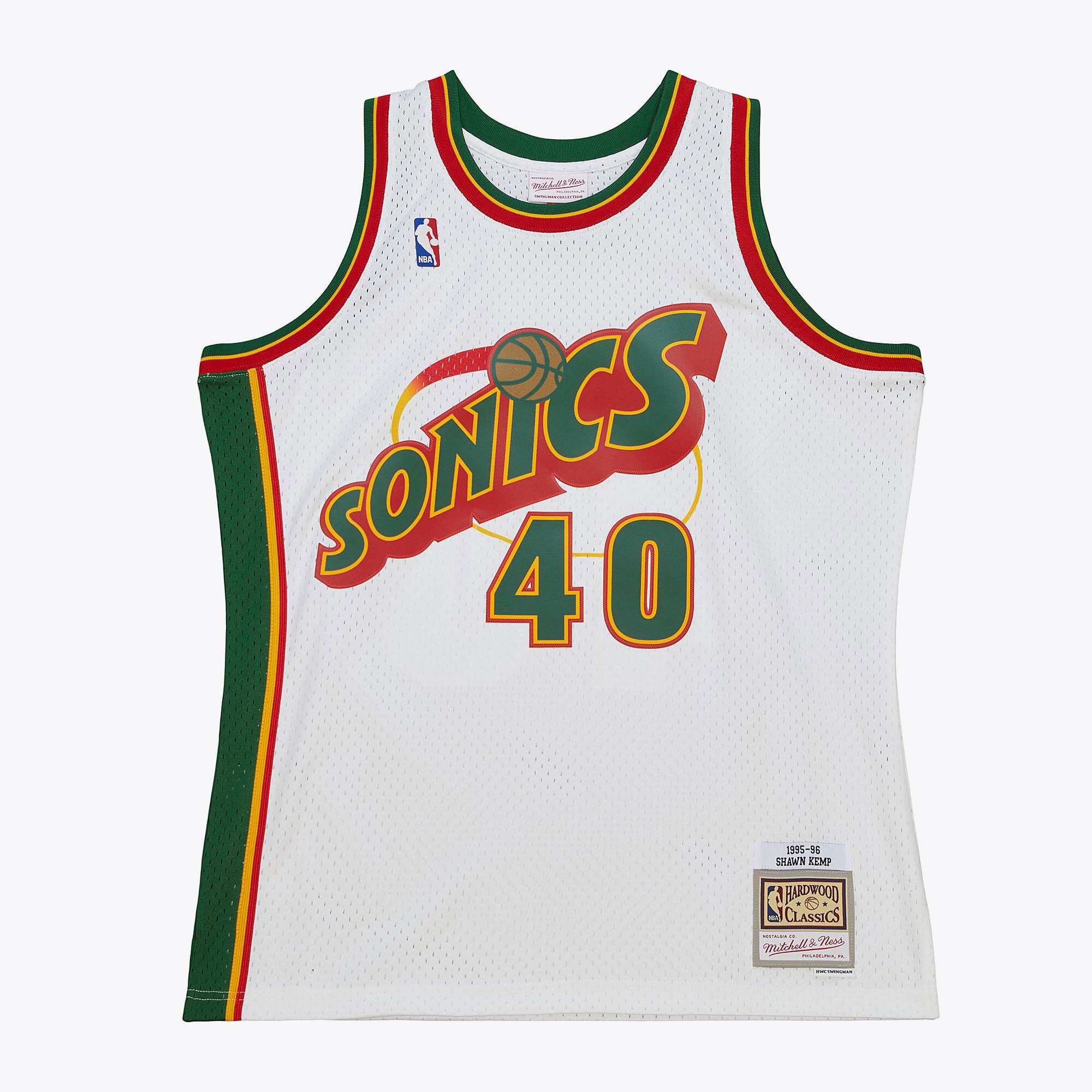 Shawn Kemp Seattle Supersonics Mitchell & Ness NBA 95-96 Swingman Jersey - White