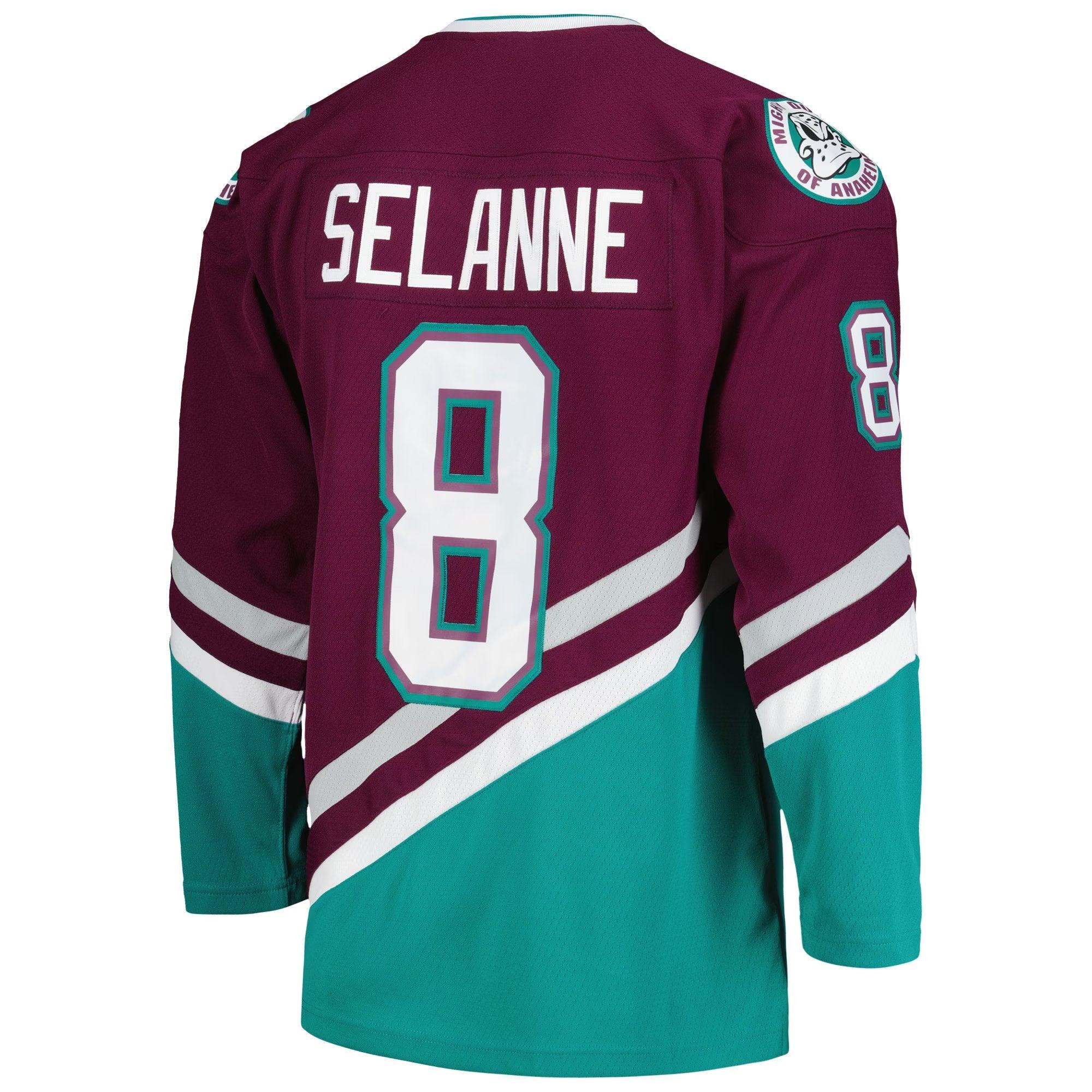 Teemu Selanne Anaheim Ducks Mitchell & Ness NHL 96 Blue Line Jersey