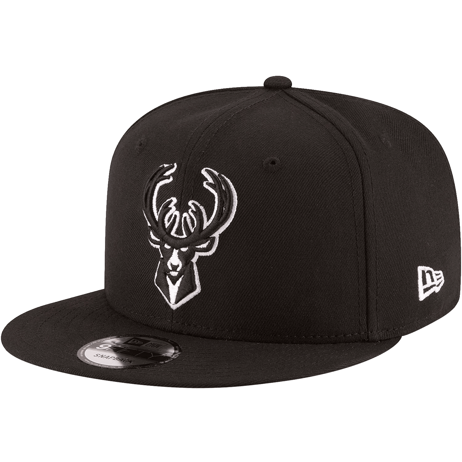 Milwaukee Bucks New Era NBA Black & White 9FIFTY Snapback Hat