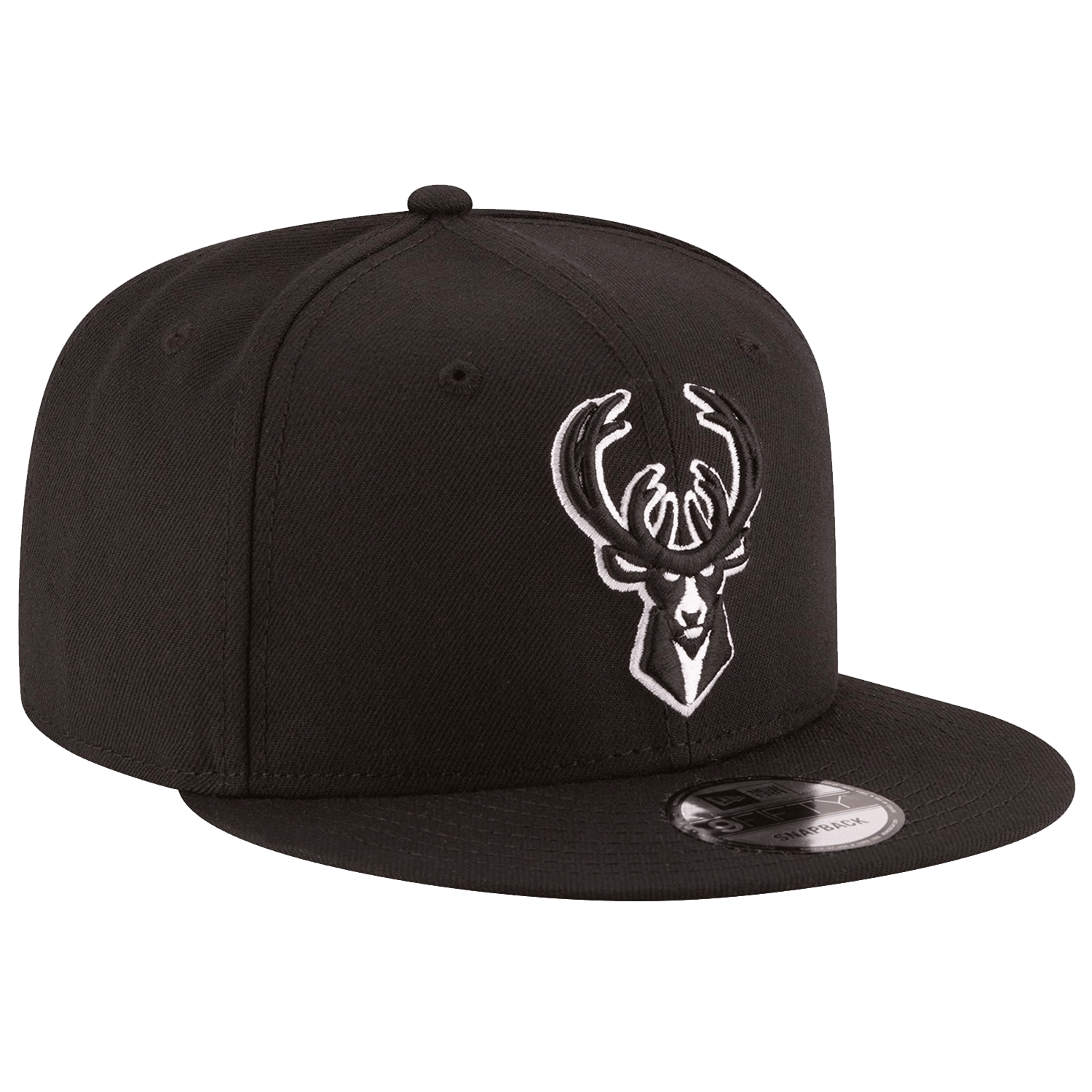 Milwaukee Bucks New Era NBA Black & White 9FIFTY Snapback Hat