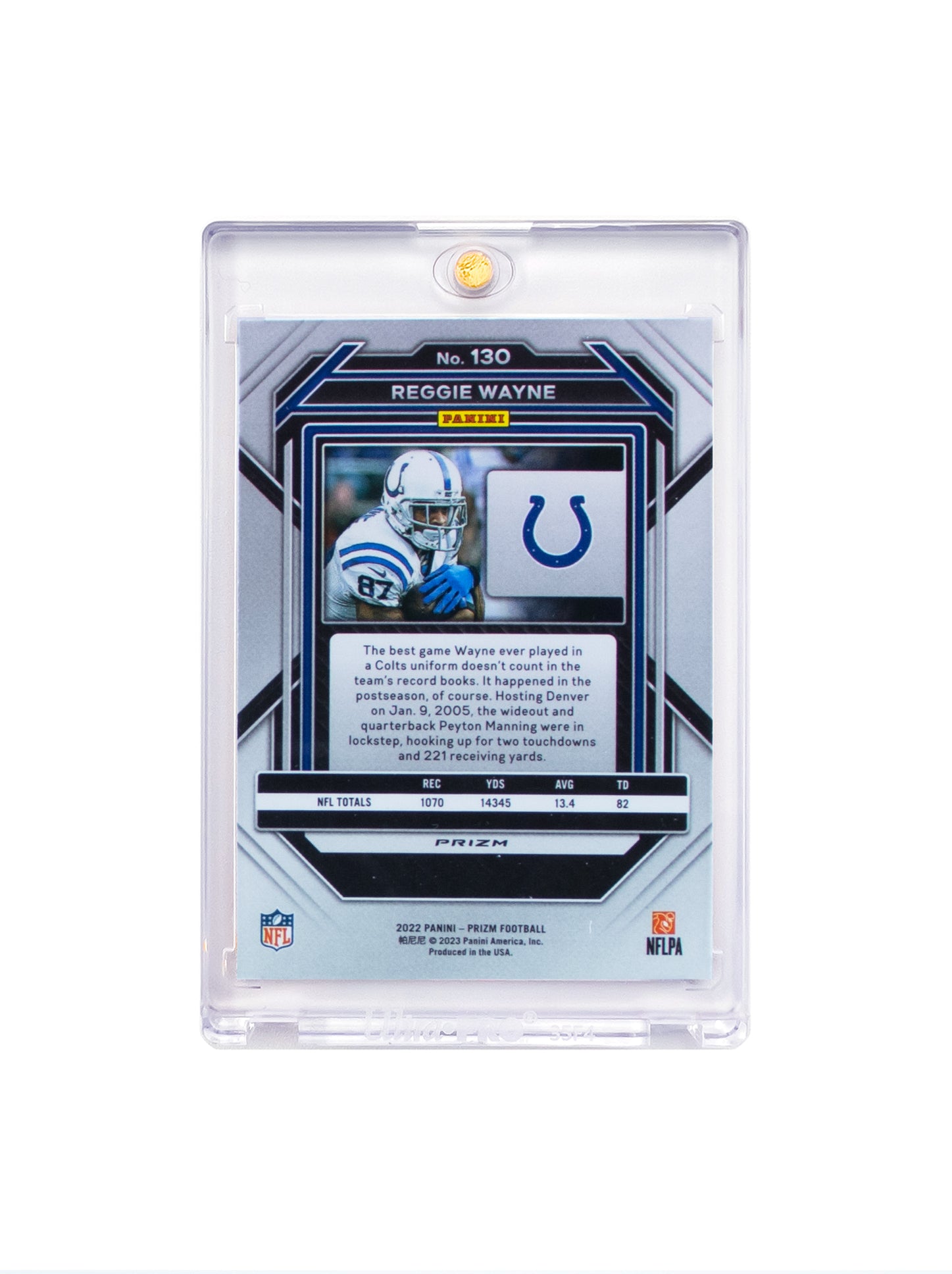 Reggie Wayne Indianapolis Colts Panini NFL Prizm 22 Checkerboard SP Card