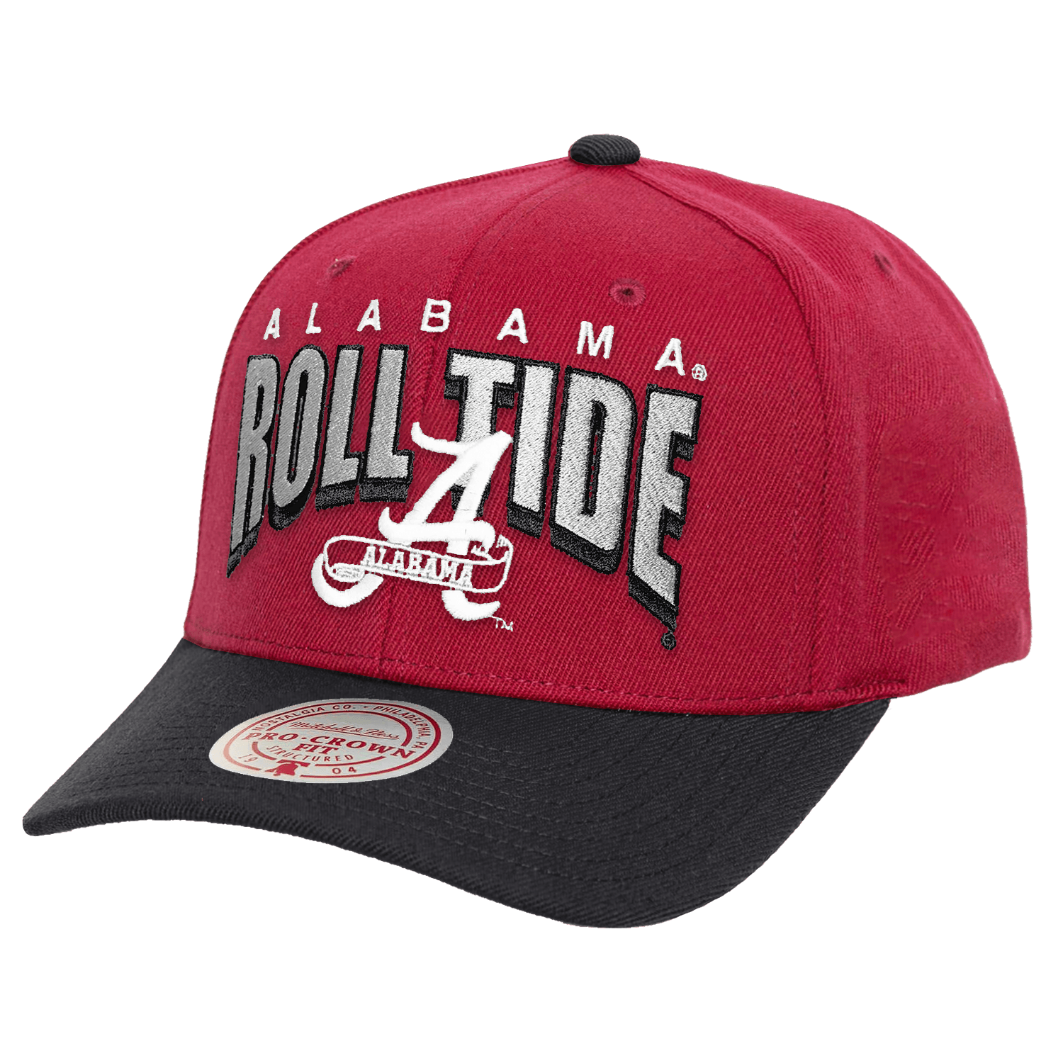 Alabama Crimson Tide Mitchell & Ness NCAA Boom Text Snapback Hat - Red