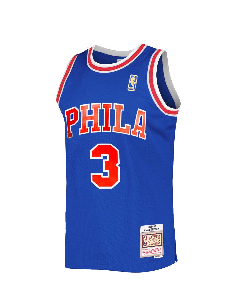 Allen Iverson Philadelphia 76ers Mitchell & Ness NBA 96-97 Swingman Jersey - Blue