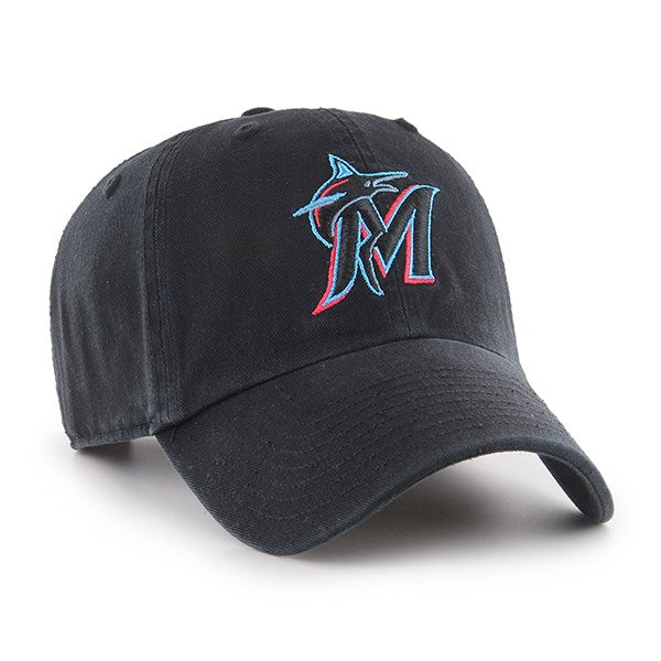 Miami Marlins '47 MLB Team Clean Up Strapback Hat - Black