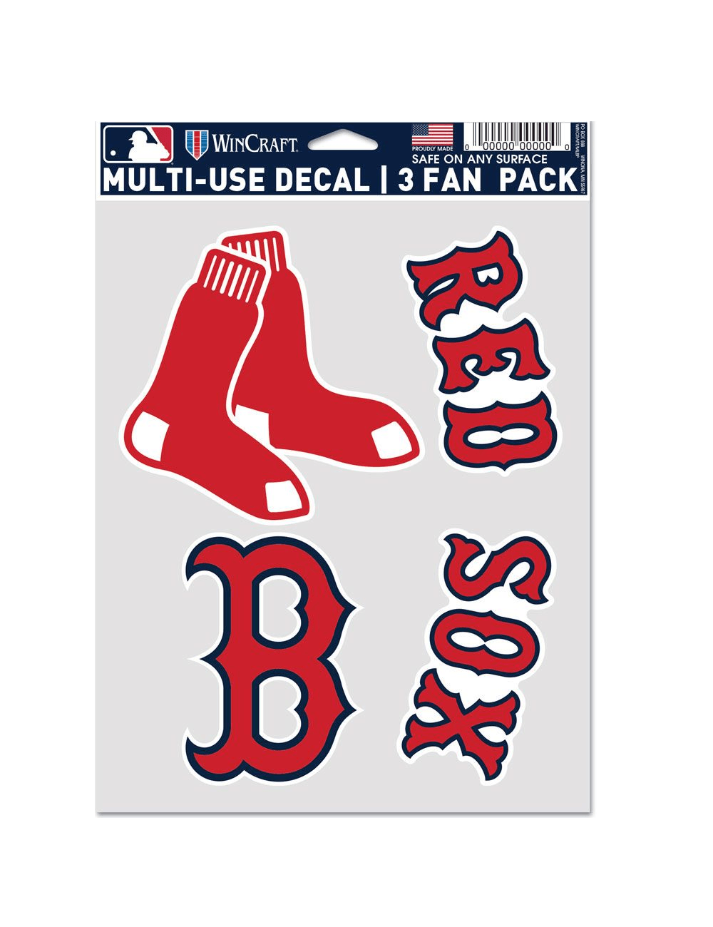 Boston Red Sox Wincraft MLB Multi Use Decal 3 Pack Set