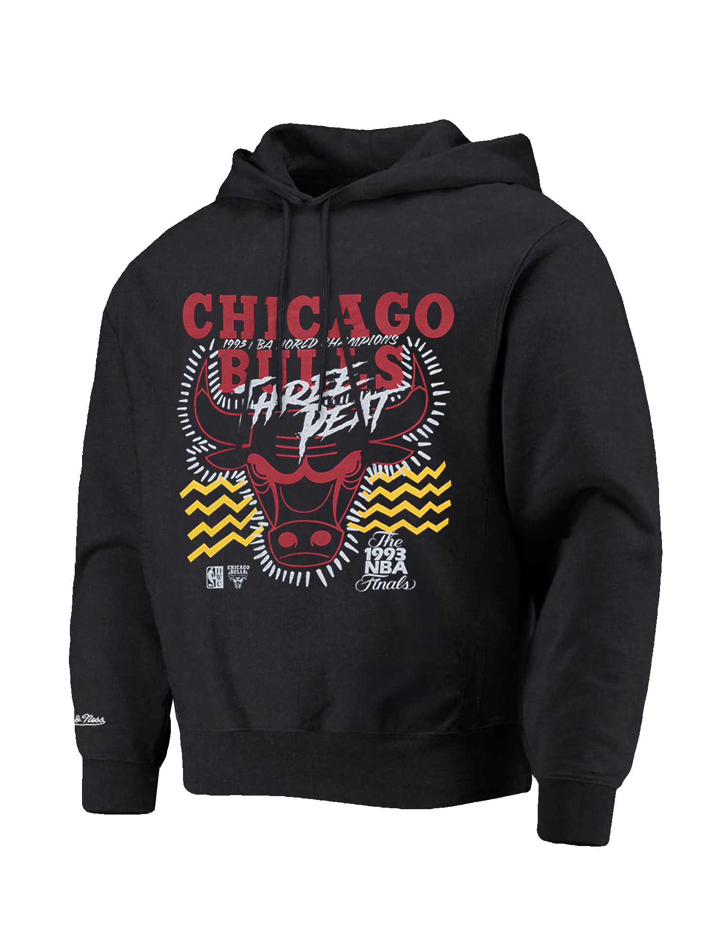 Chicago Bulls Mitchell & Ness NBA Accolades Vintage Hoodie Jumper - Faded Black