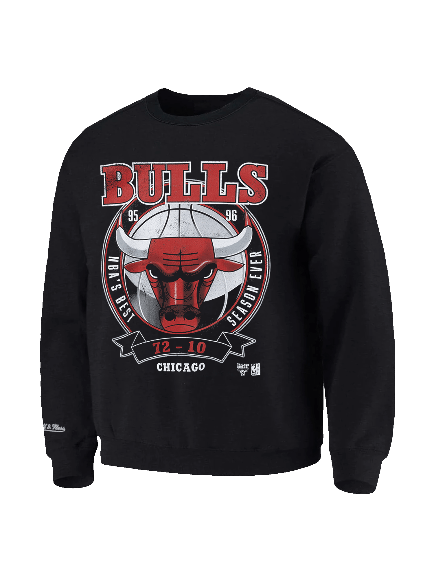 Chicago Bulls Mitchell & Ness NBA Best Ever Vintage Crew Jumper - Faded Black