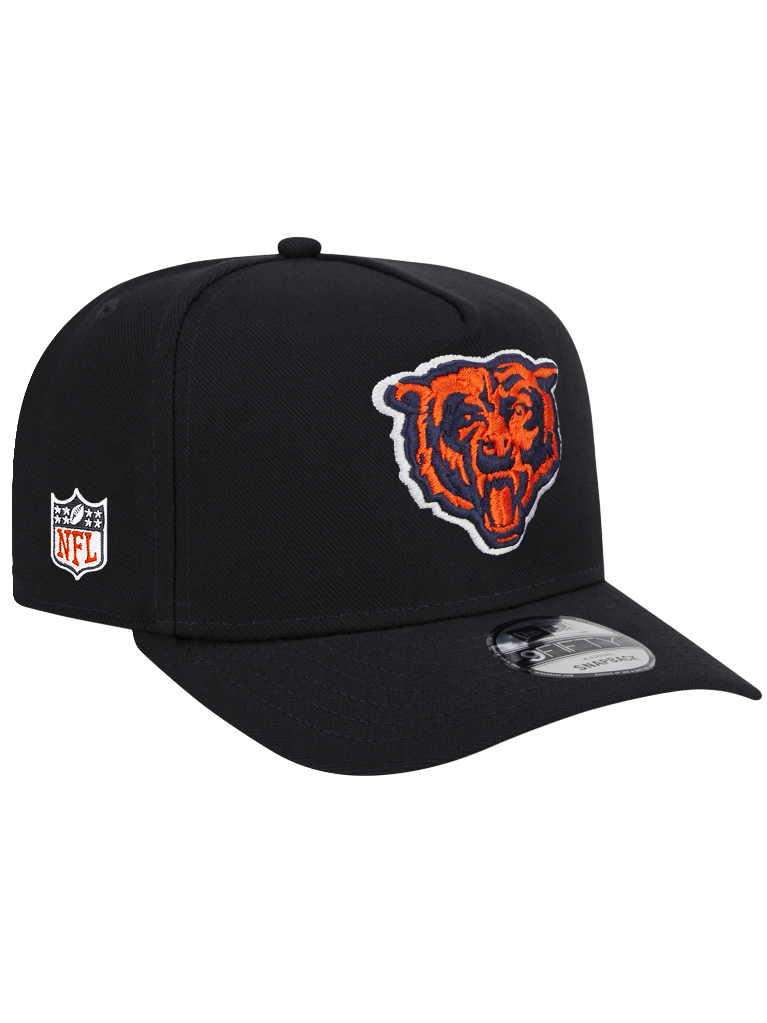 Chicago Bears New Era NFL Team 9FIFTY A-Frame Pre-Curved Snapback Hat - Black