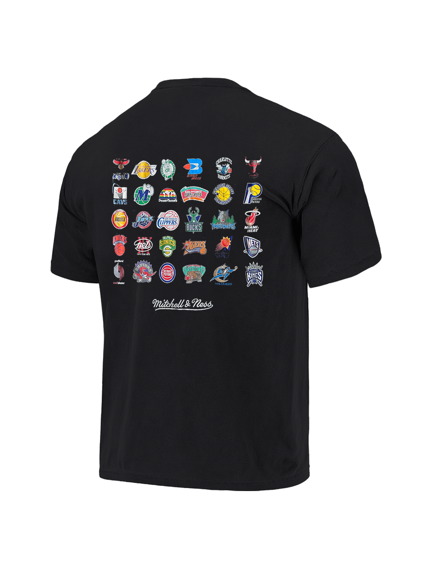 NBA HWC Mitchell & Ness Multi Logo Vintage T-Shirt - Faded Black