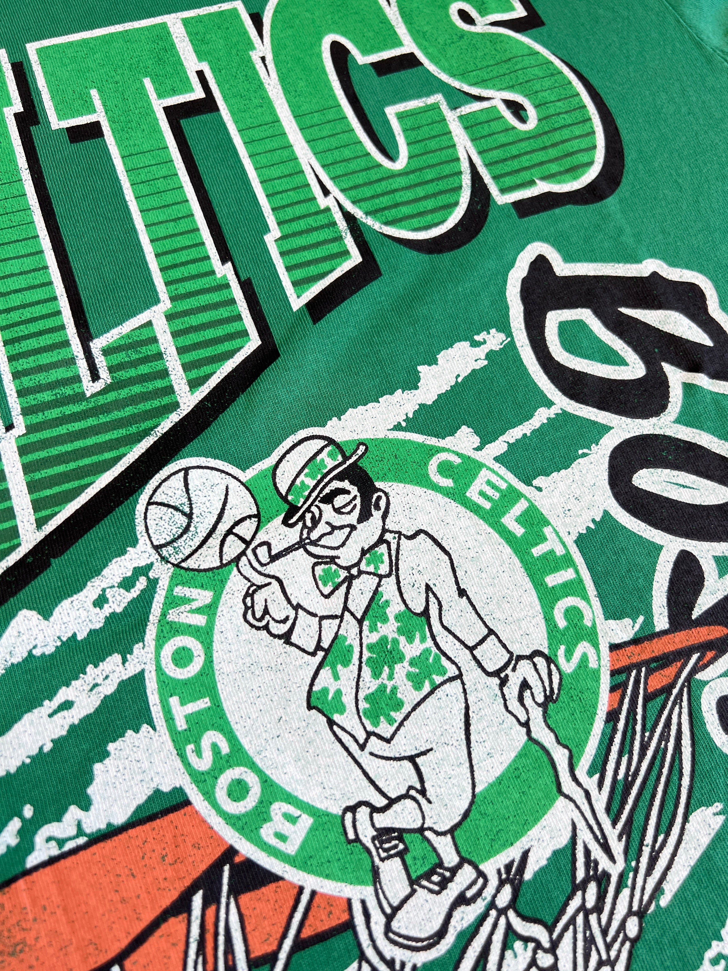 Boston Celtics Mitchell & Ness NBA Basketed Vintage T-Shirt - Kelly Green